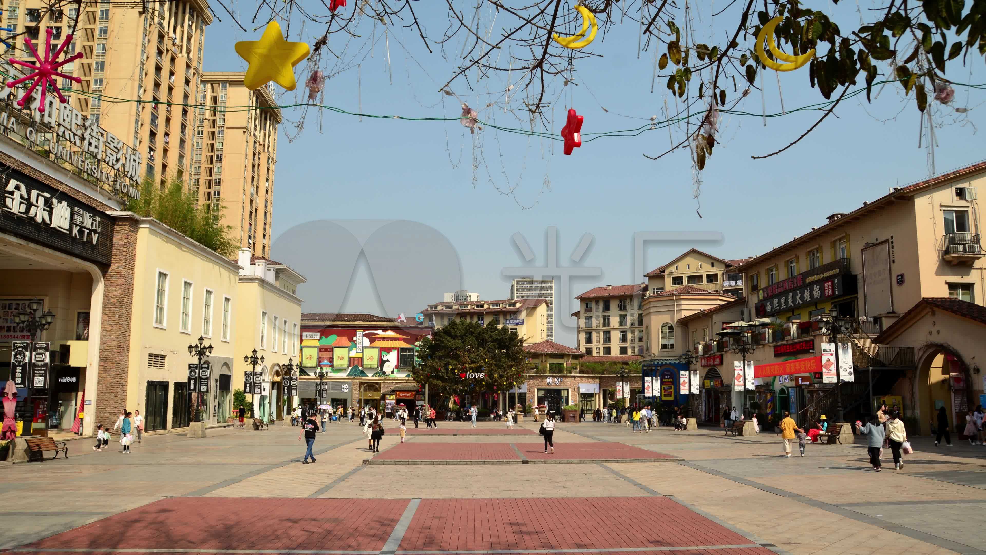 重庆大学城熙街商业街沙区大学城熙街_3840x2160_高清视频素材下载