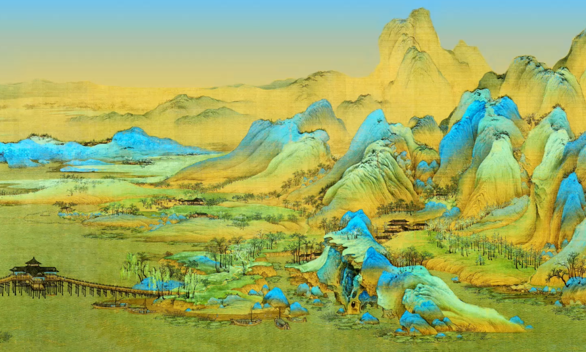 4k-十大名画千里江山图北宋王希孟