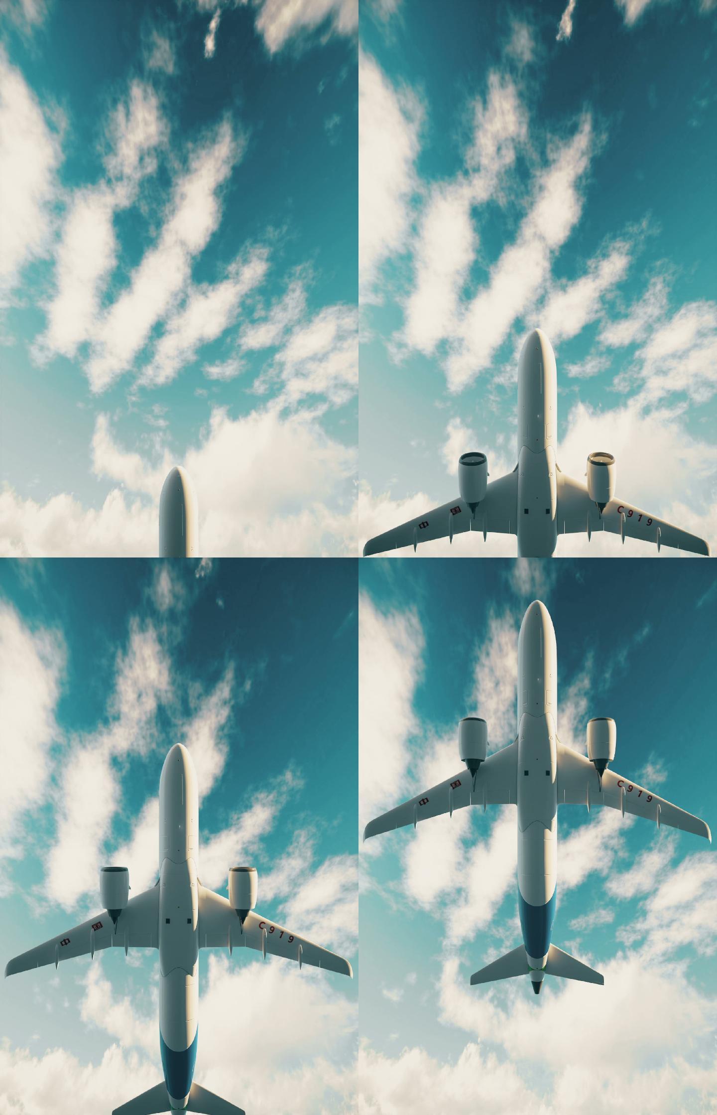 飞机从空中飞过