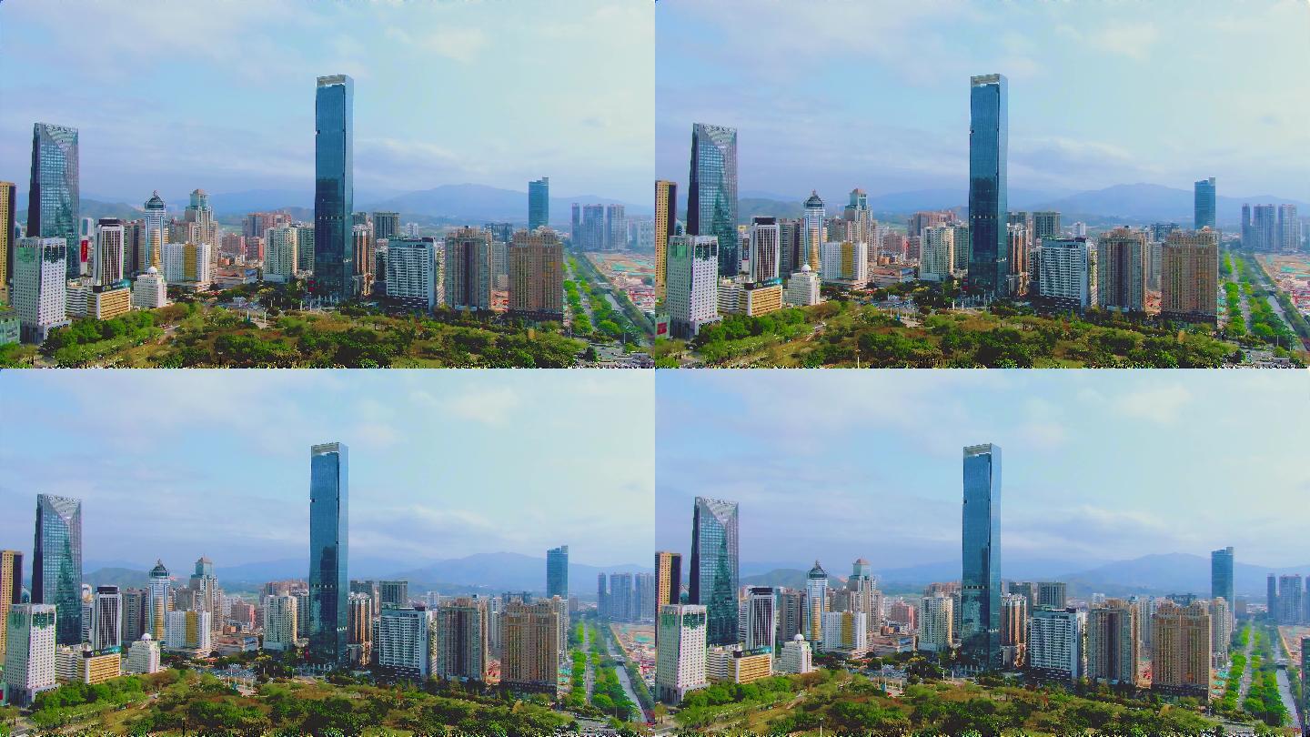 4k航拍深圳汉国中心高楼