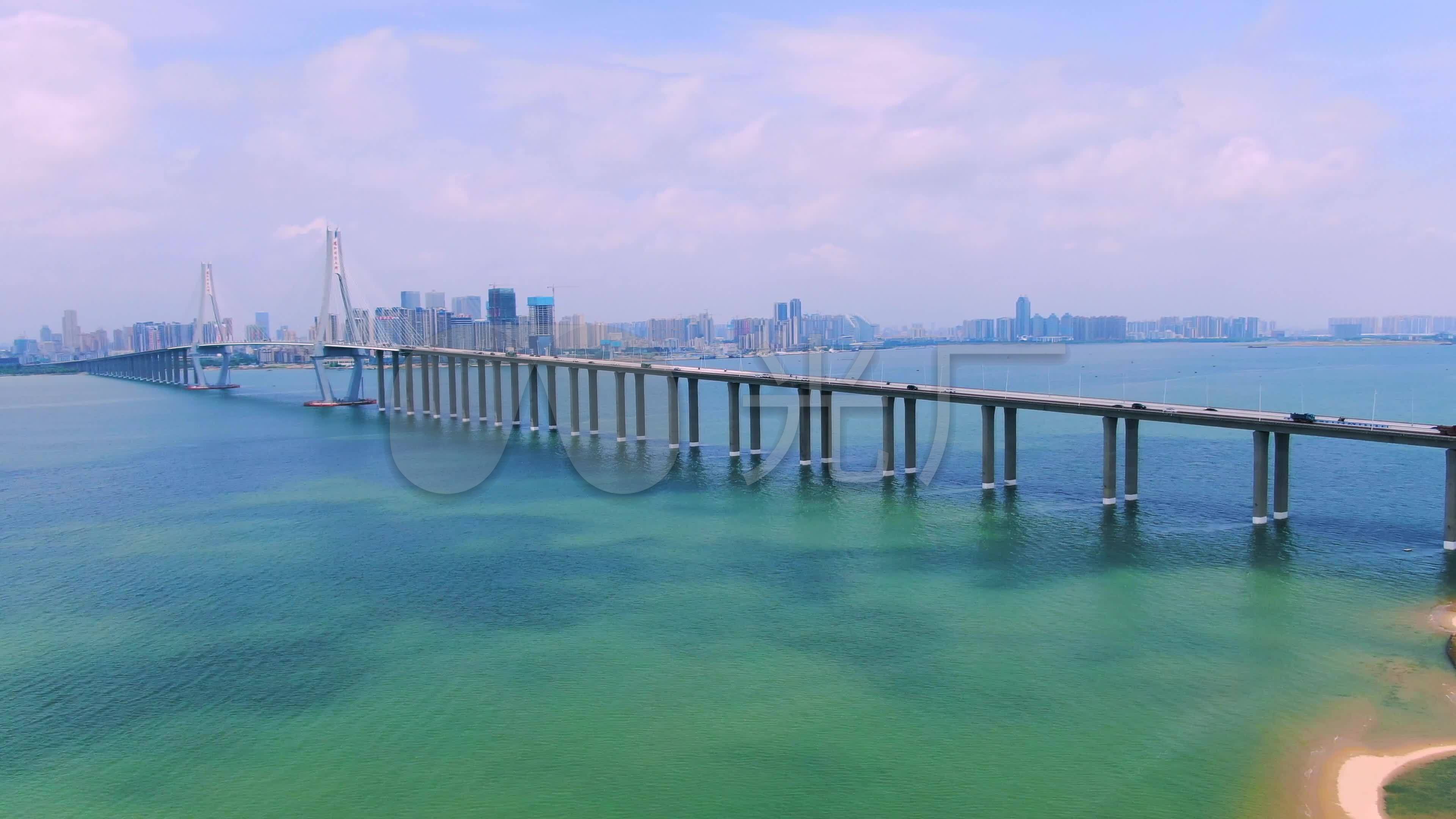 湛江海湾大桥,湛江奥体中心_3840x2160_高清视频素材