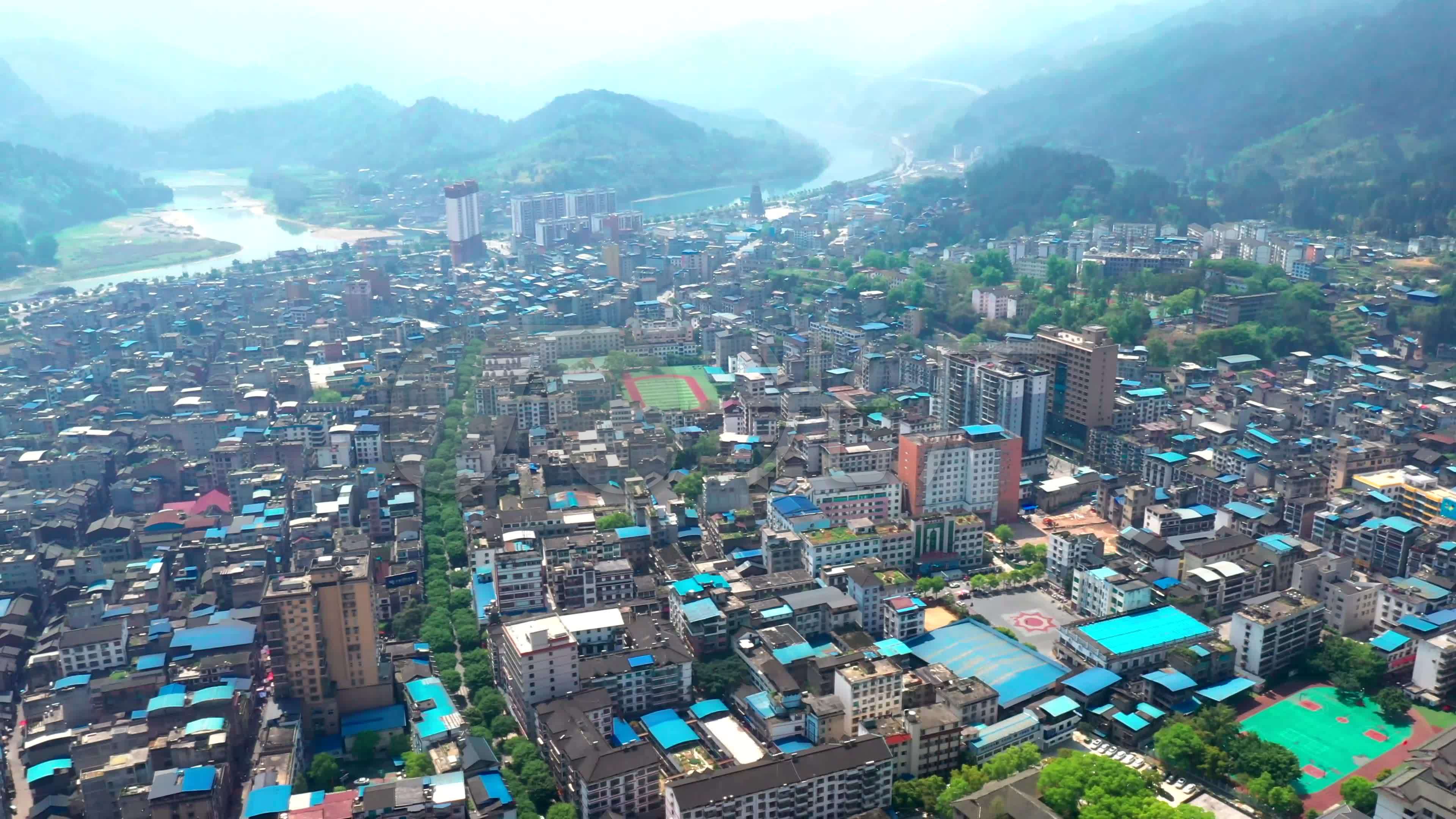 4k·贵州黔东南榕江县城区全景航拍