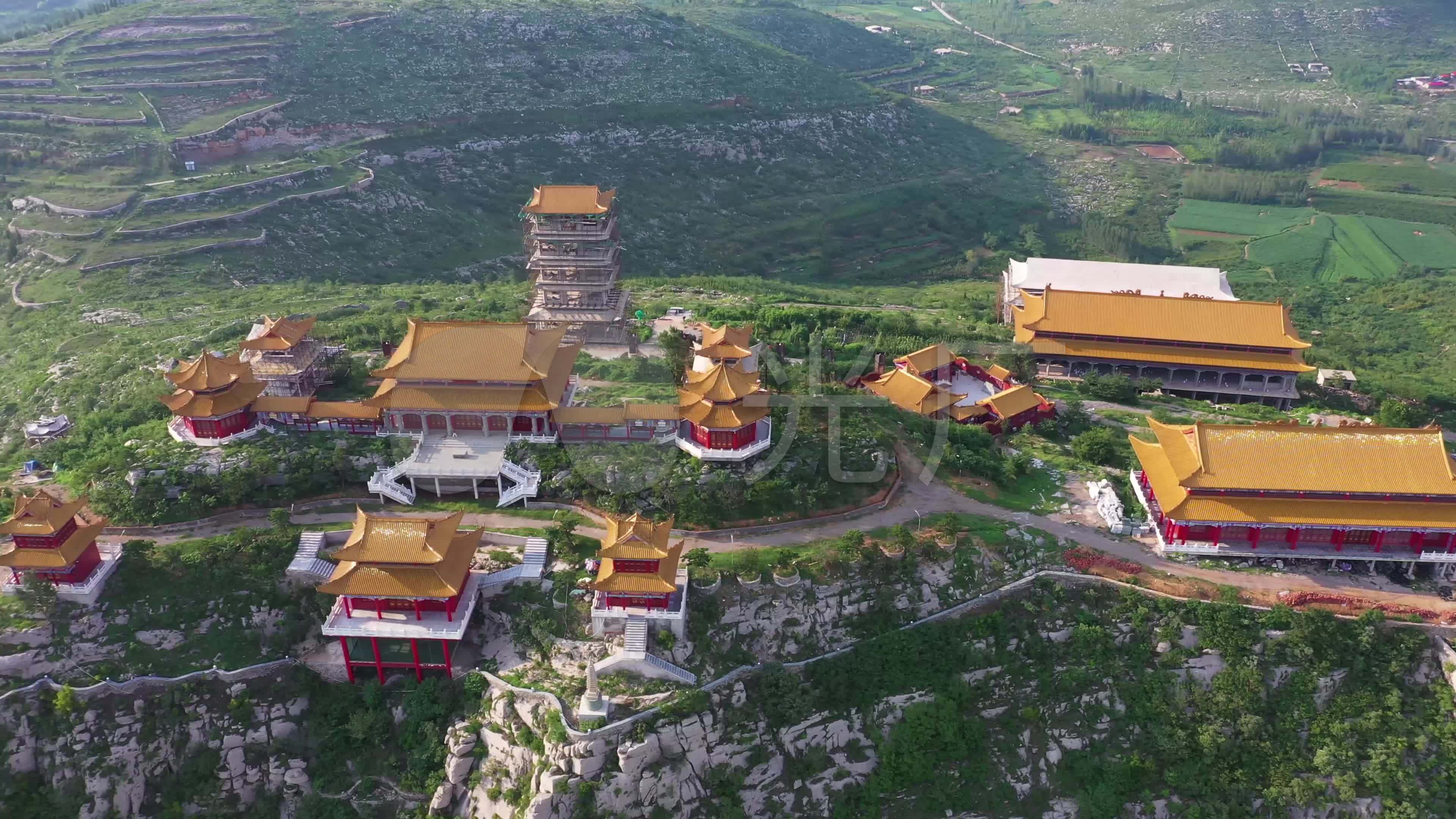 枣庄峄城大光明寺合辑航拍_3840x2160_高清视频素材