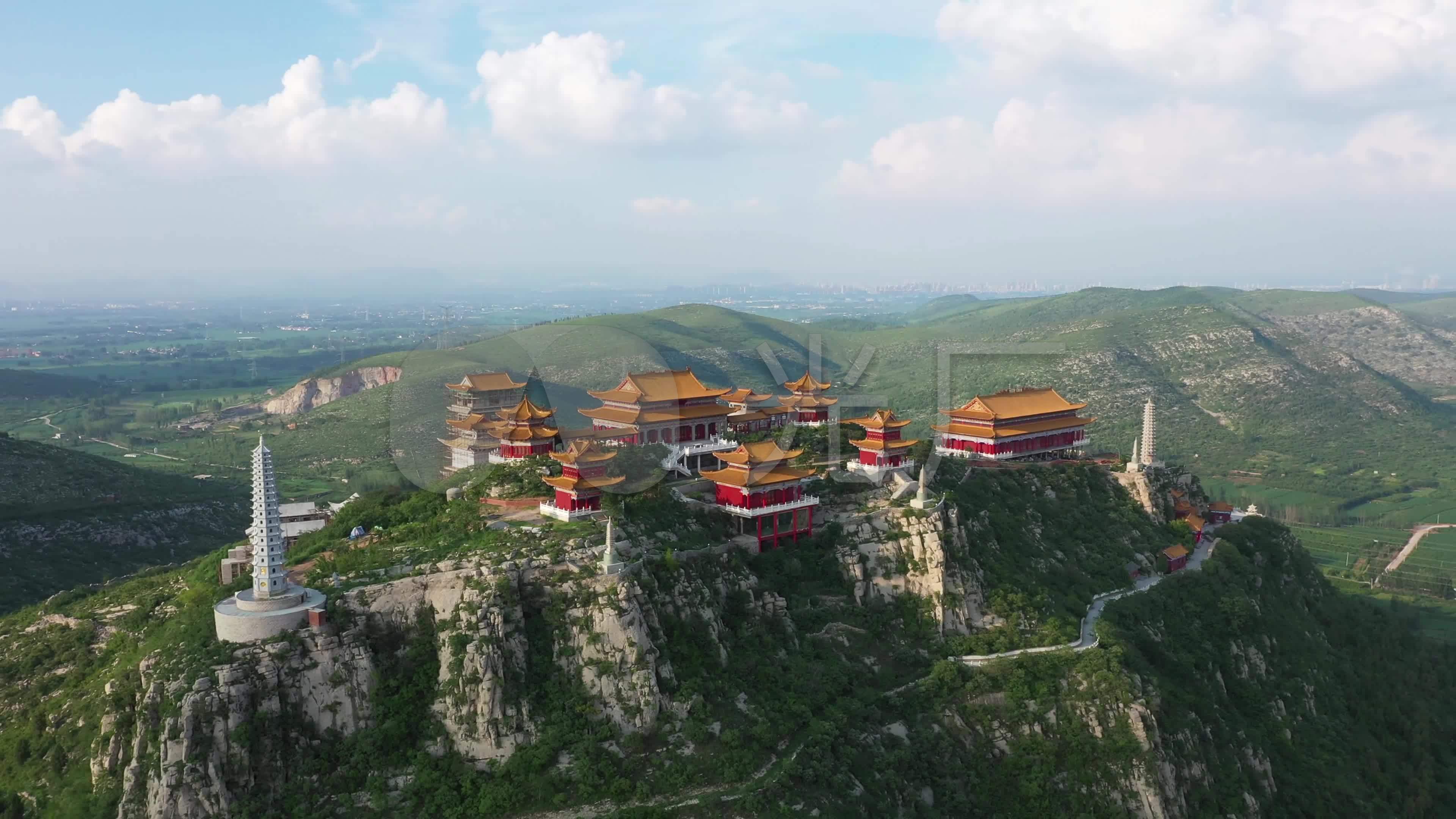 枣庄峄城大光明寺合辑航拍_3840x2160_高清视频素材