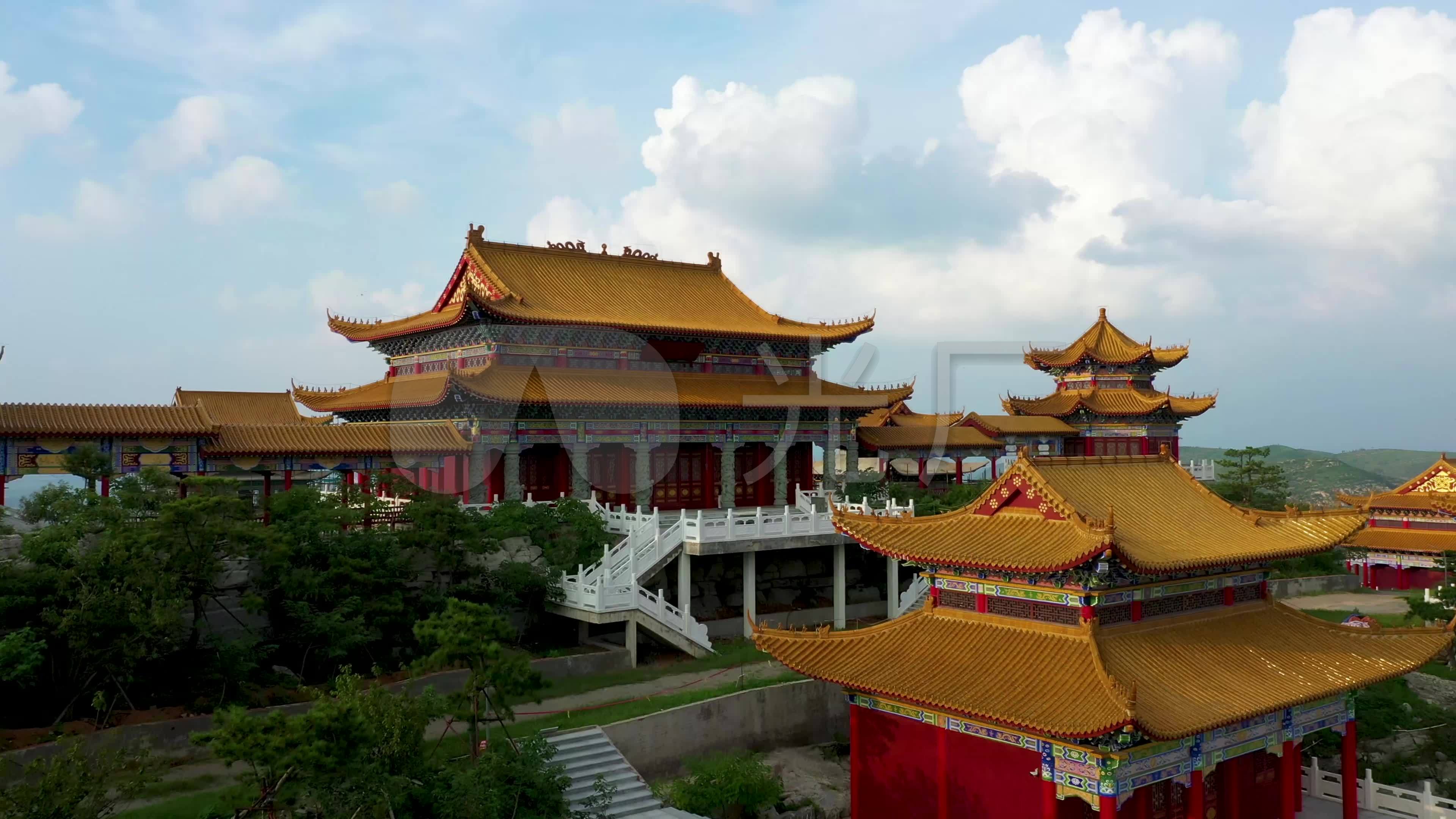 枣庄峄城大光明寺精品航拍_3840x2160_高清视频素材