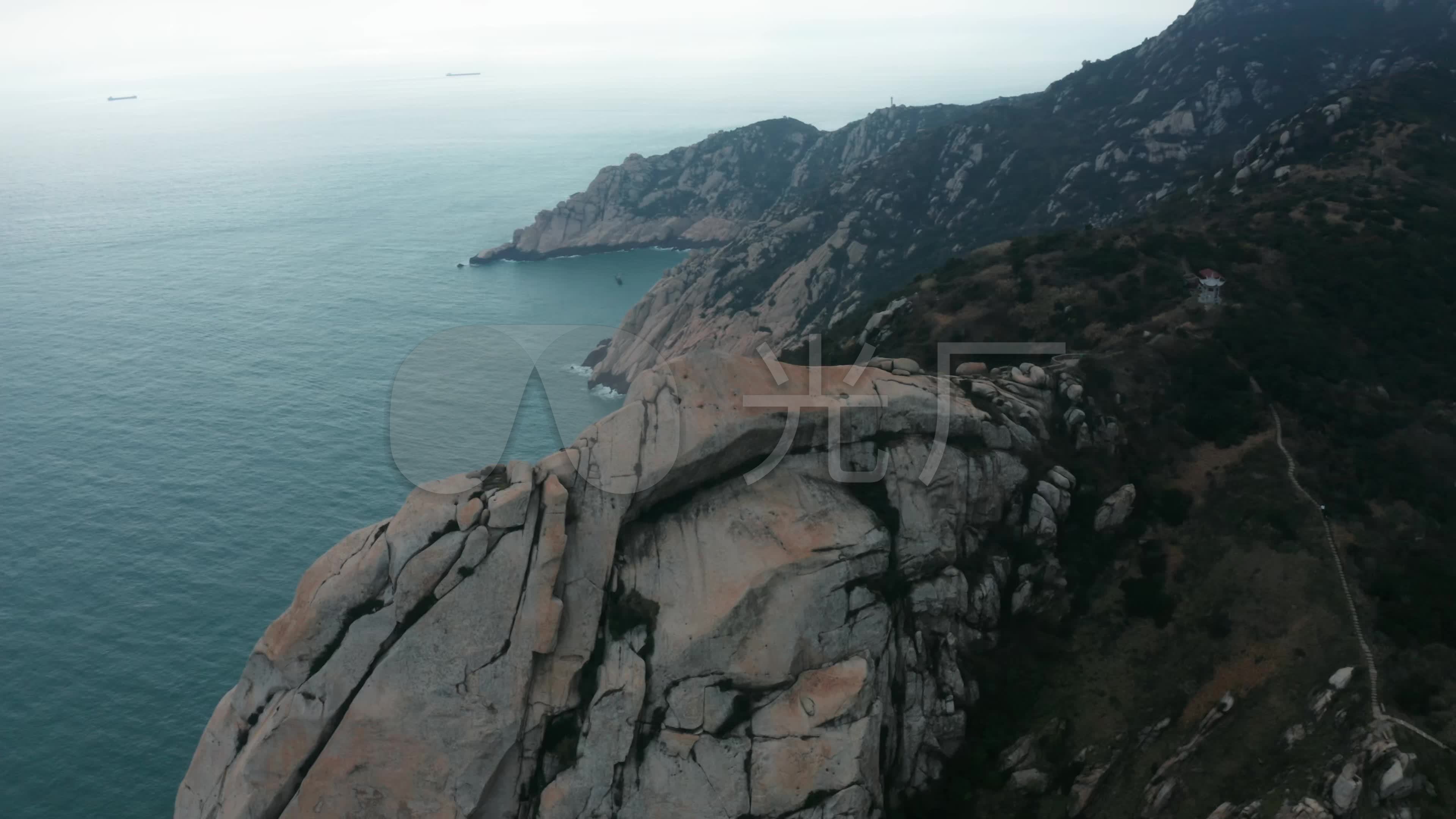 4k东极岛-东福山岛灯塔大海海岸航拍_3840x2160_高清