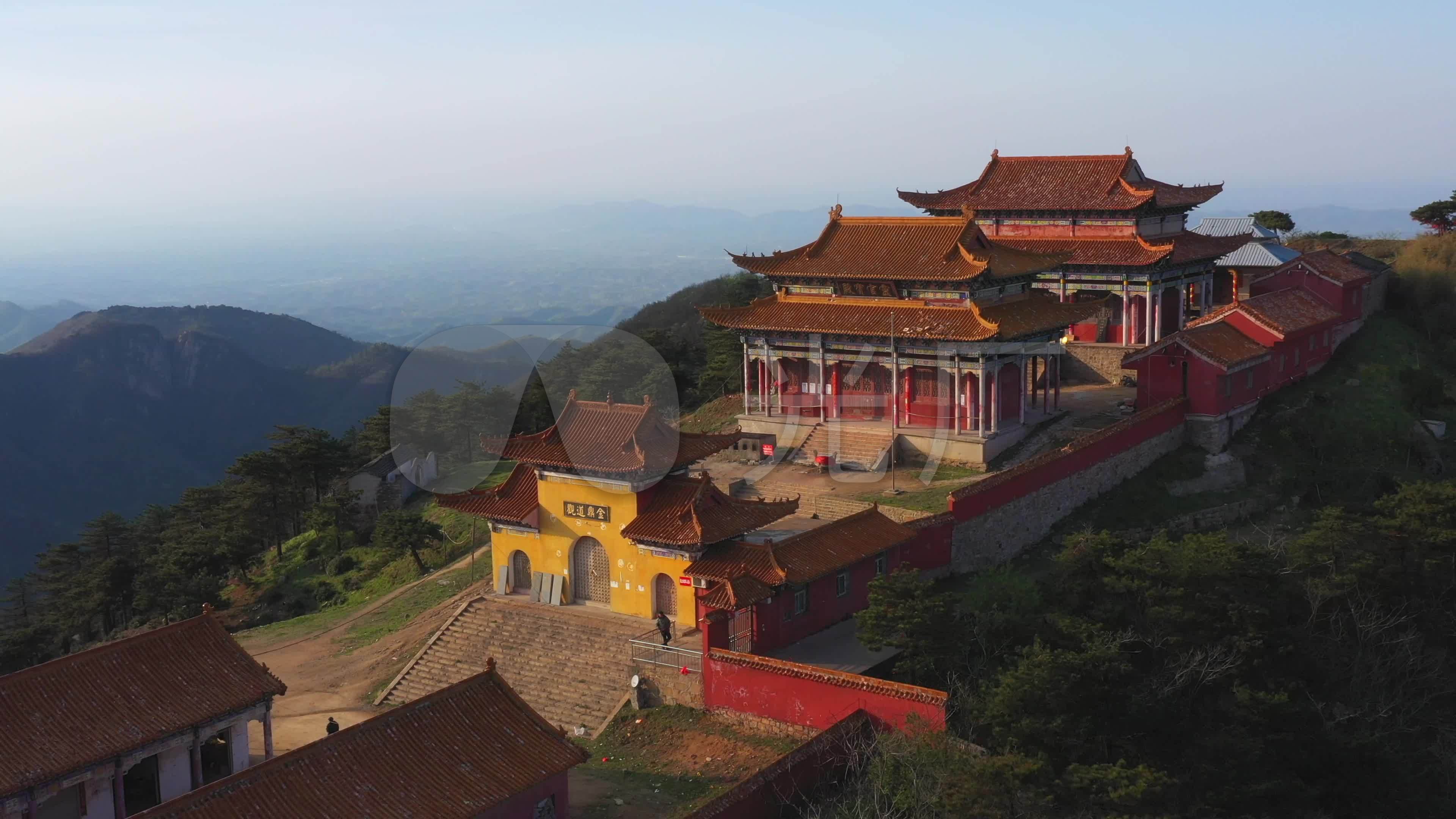 航拍信阳罗山灵山金鼎道观_38402160_高清素材