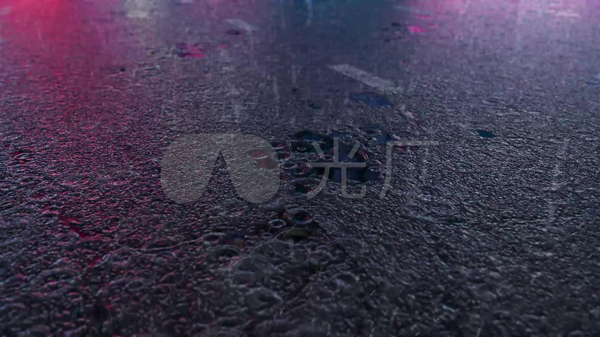 赛博朋克下雨街道地面场景