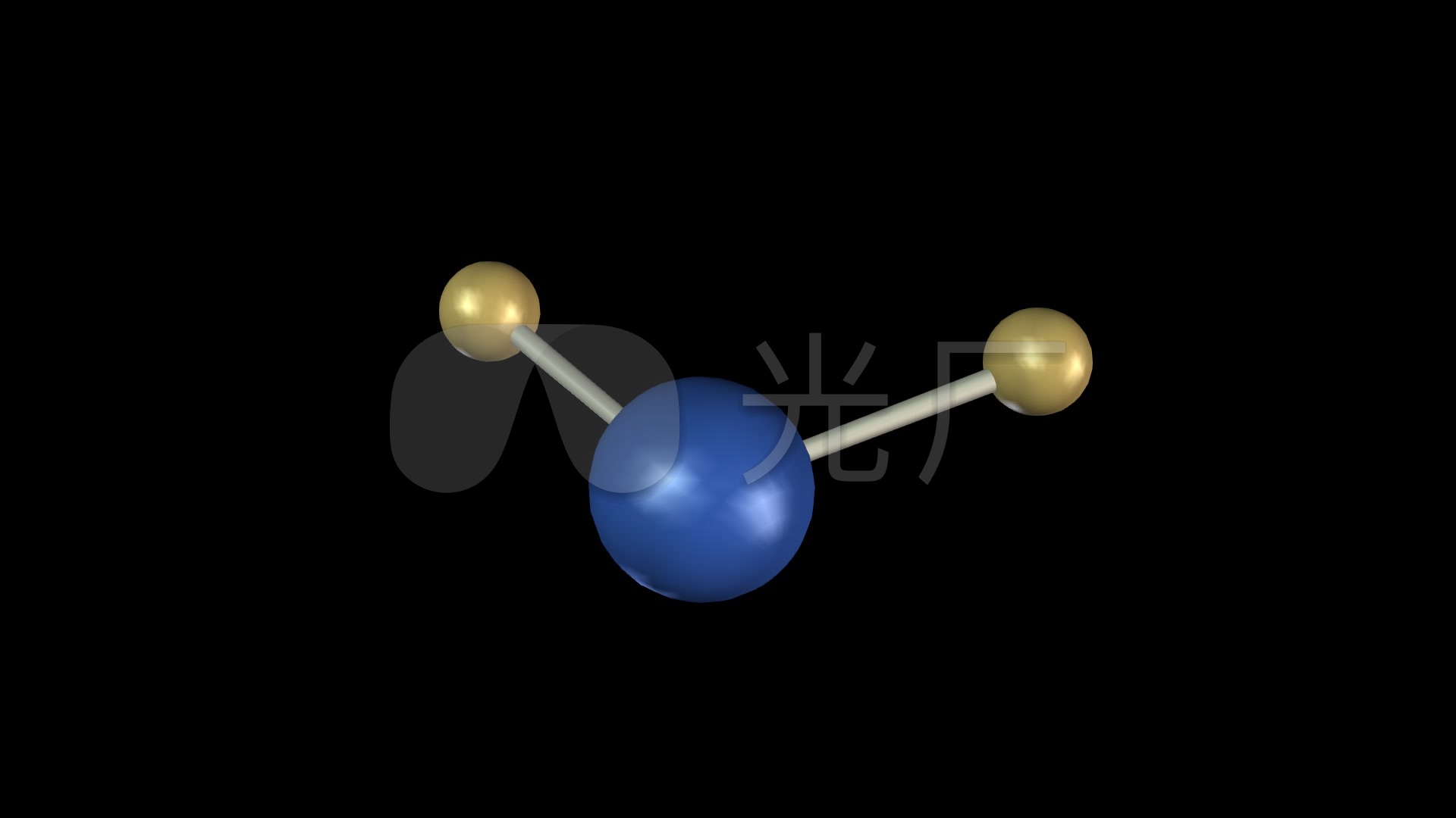 旋转的水分子球棍模型透明素材_1920x1080_高清视频