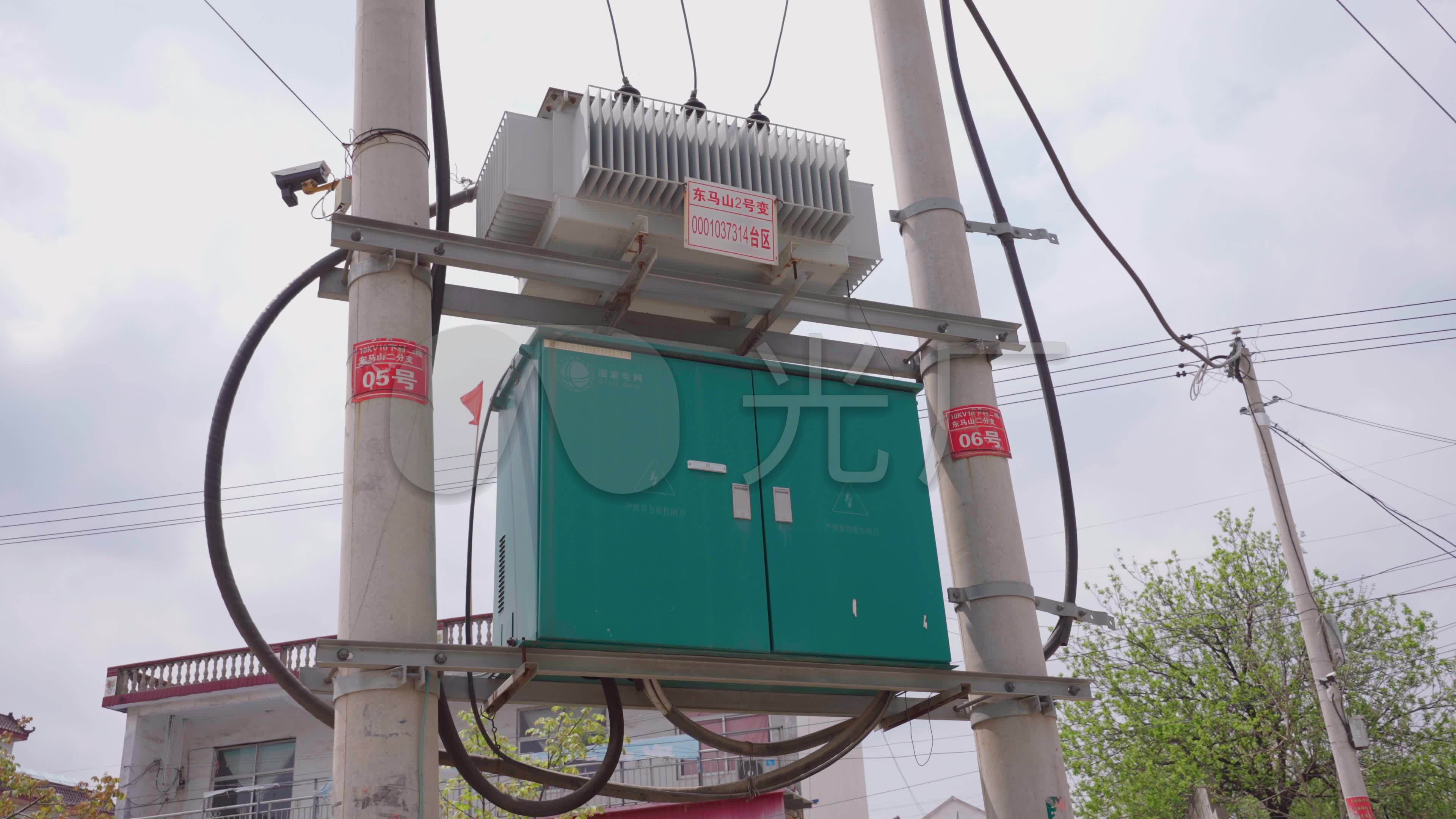 4k农村电网电线-农村用电-电线杆变压器_3840x2160
