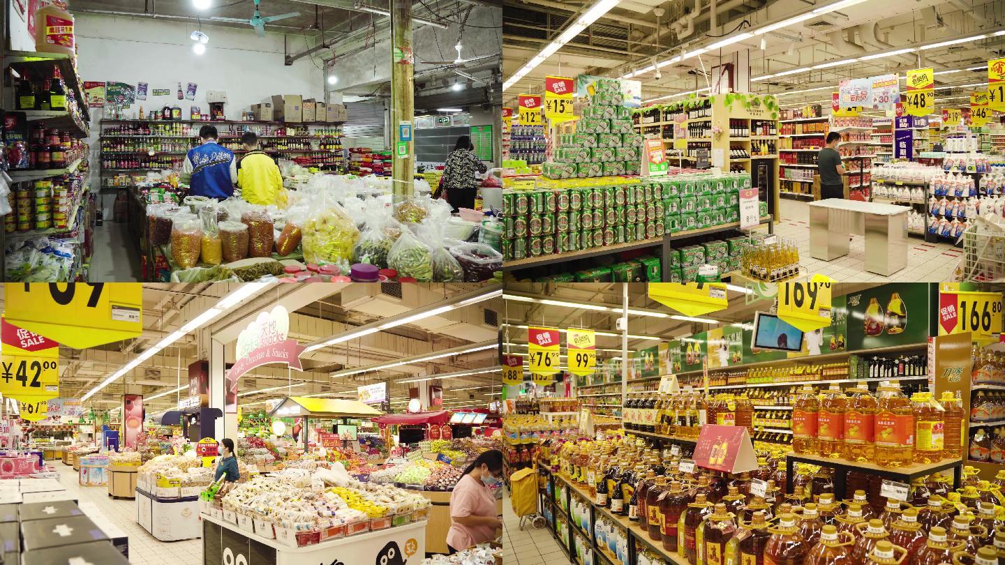 4k实拍大型超市便利店商店空镜素材