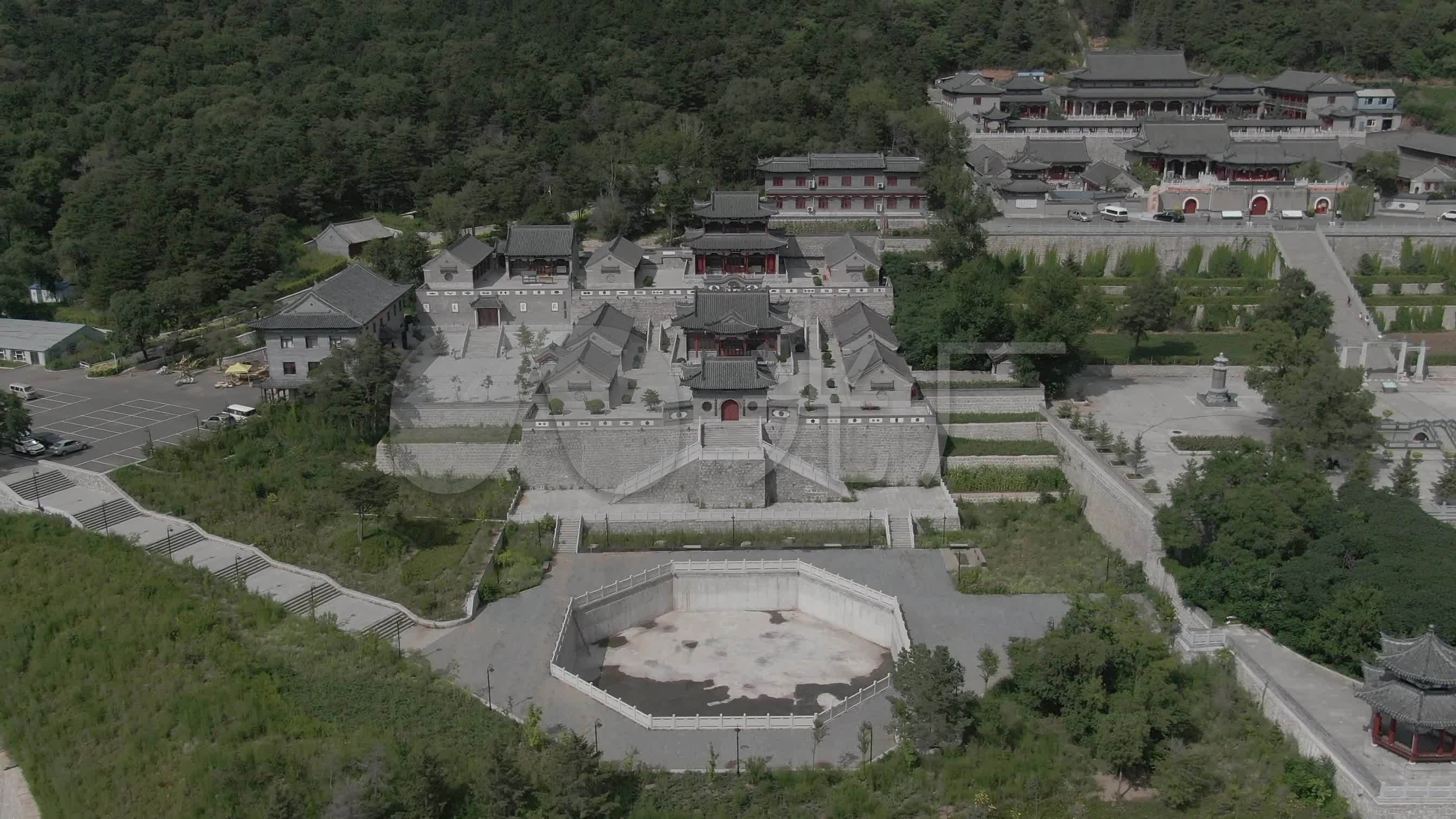 吉林地标航拍素材玄天岭玄帝观