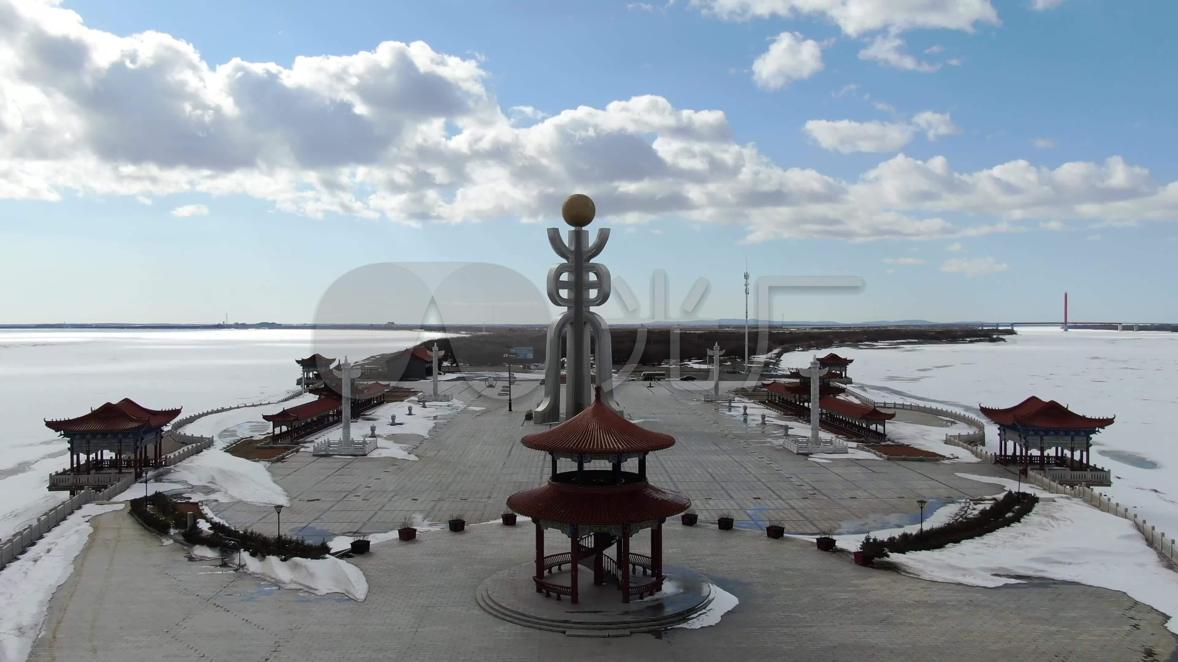 中国黑龙江抚远最东极宝塔4k航拍集锦_3840x2160_高清