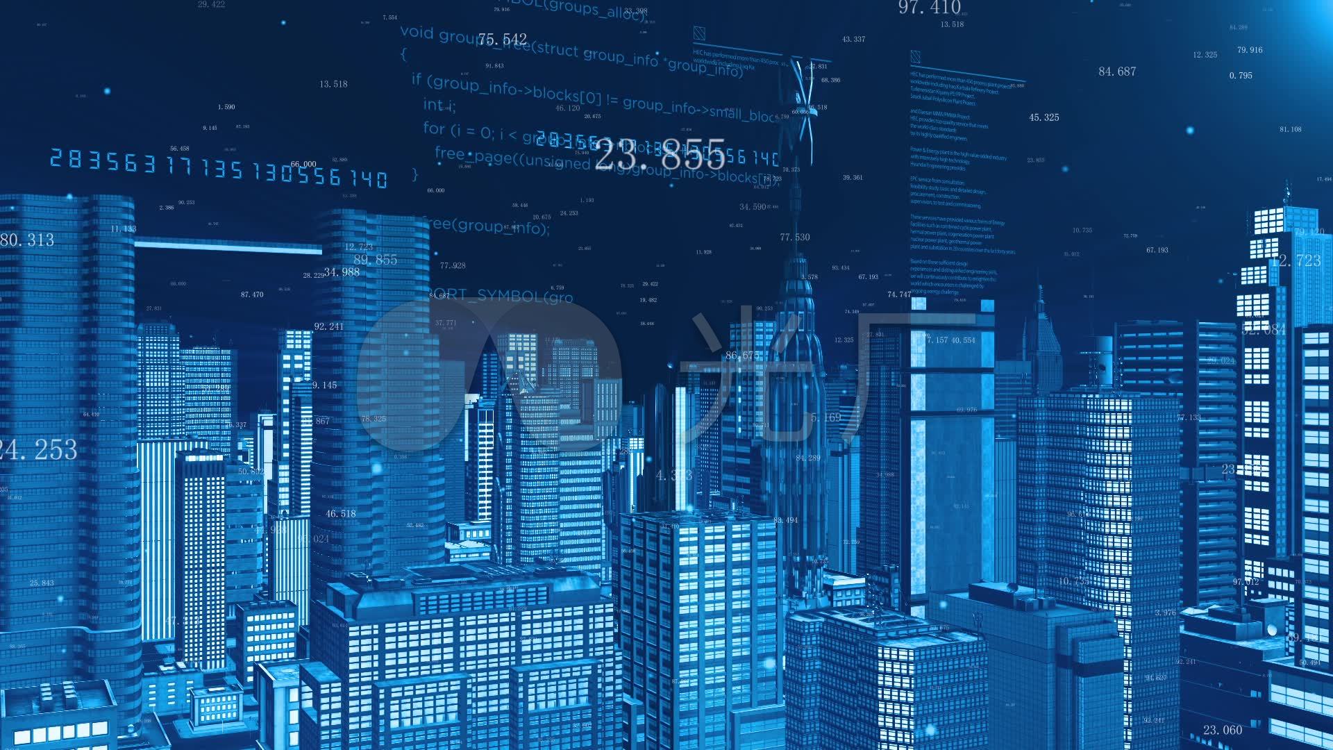 【原创】未来科技感智慧城市摩天高楼建筑_1920x1080