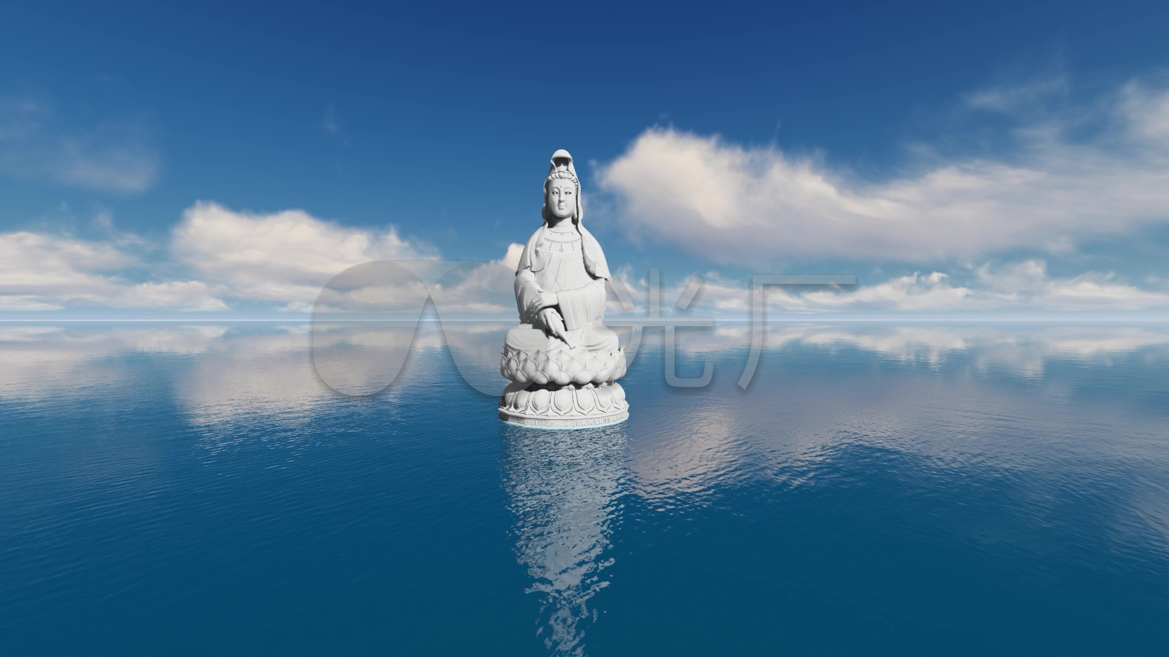 海面南海观世音菩萨_3840x2160_高清视频素材下载(编号:5694618)_舞台