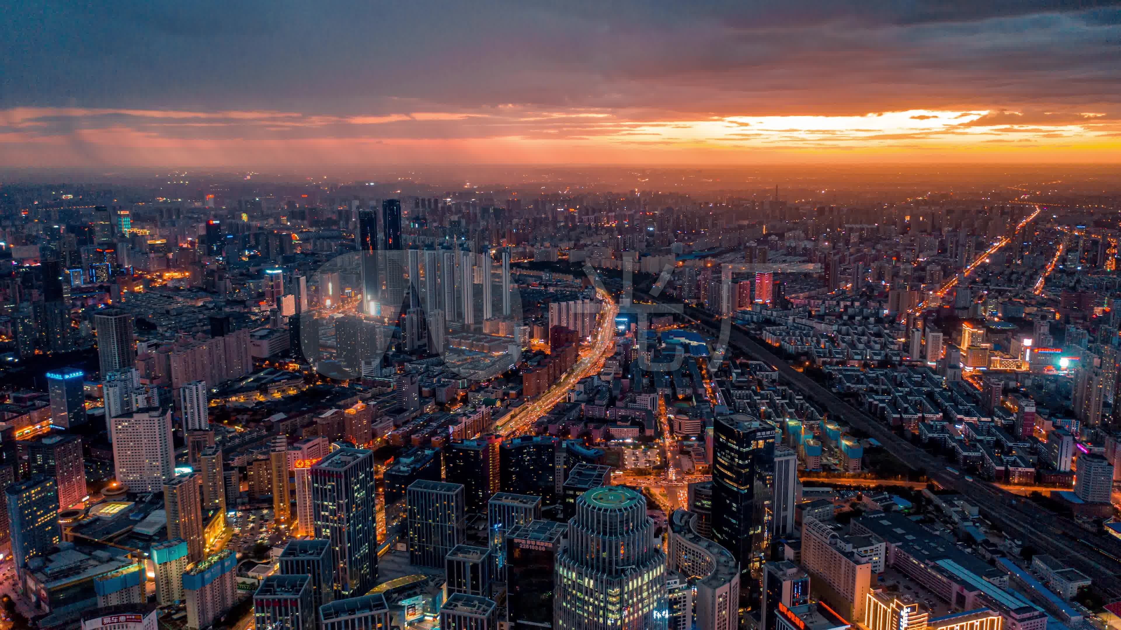 辽宁省沈阳市城市夜景市中心北站拍延时摄影