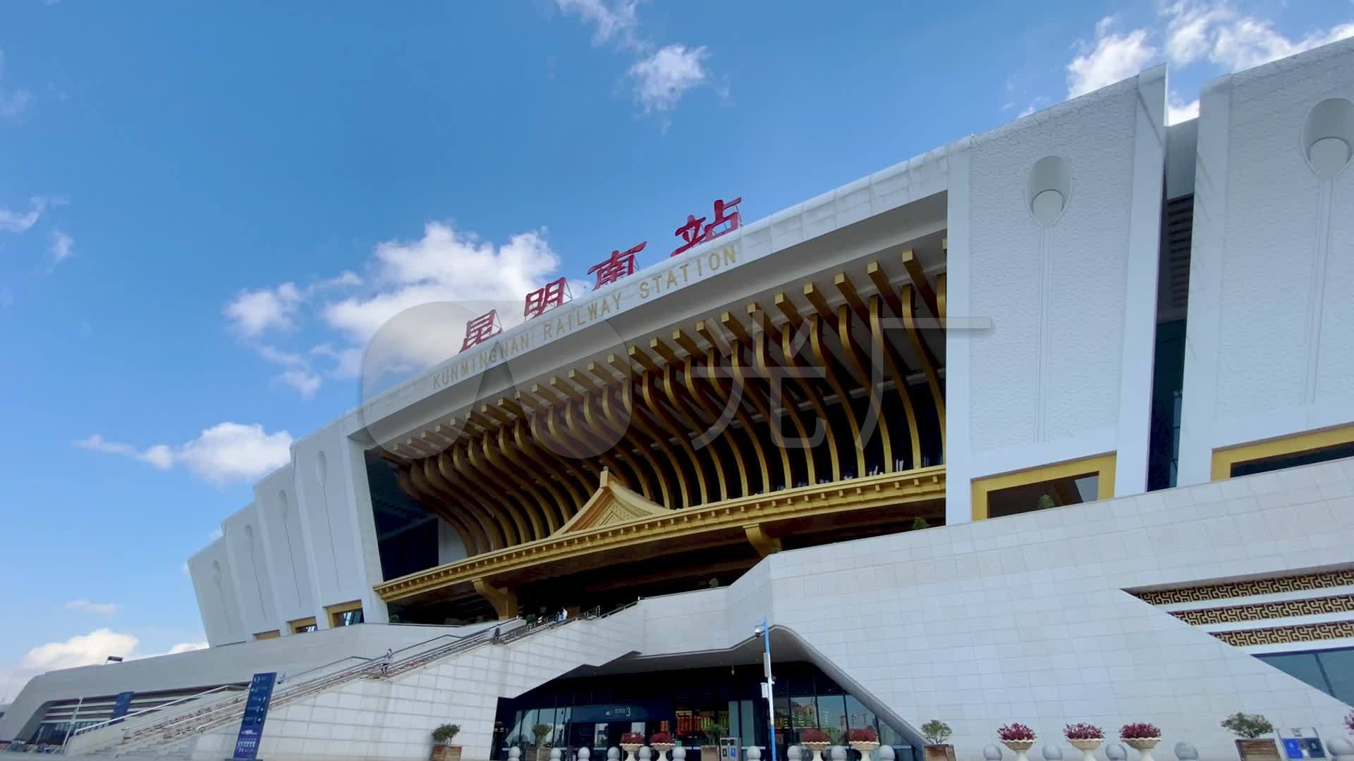 昆明南站呈贡高铁站街道高清_1920x1080_高清视频素材下载(编号