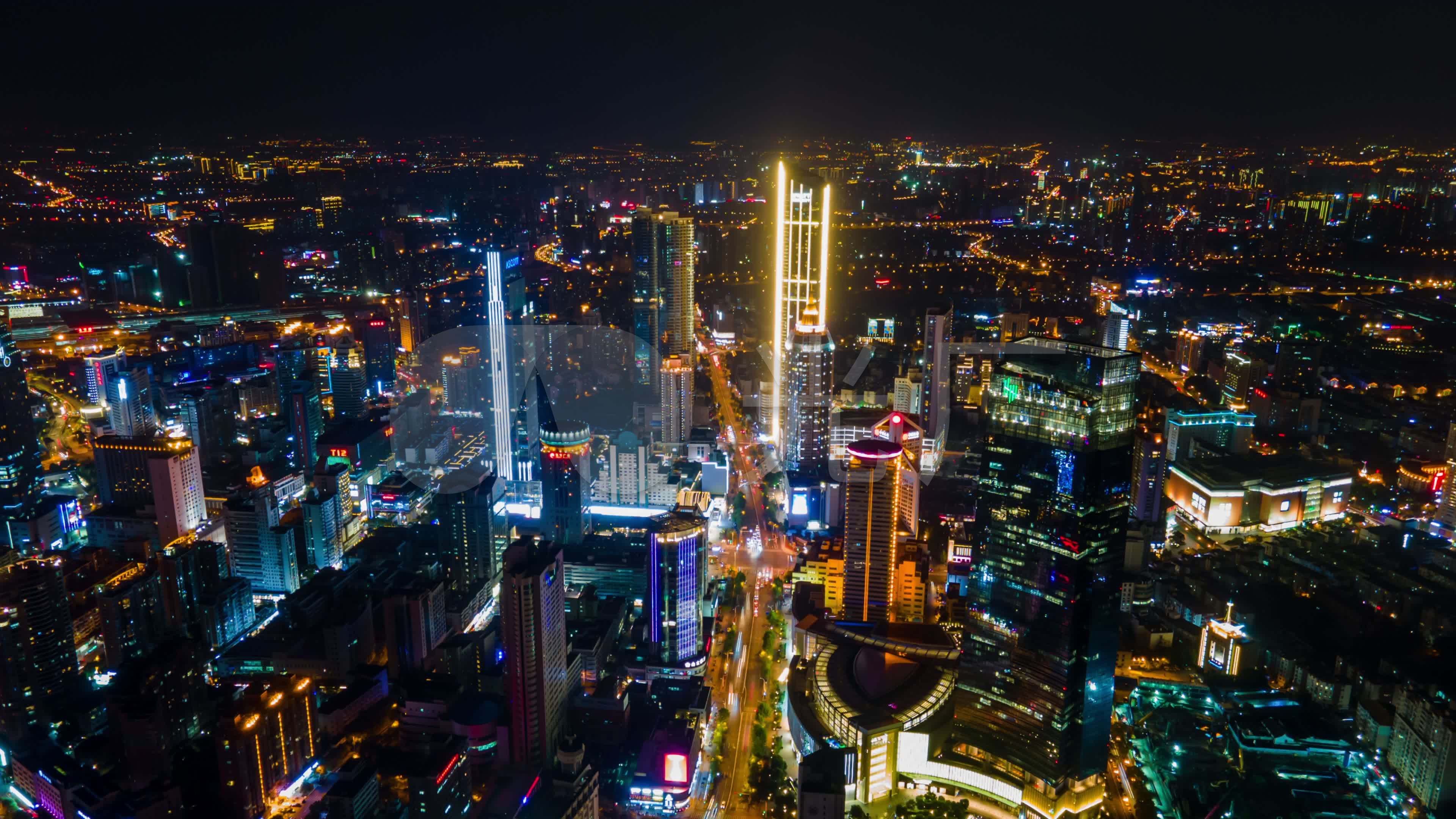 无锡三阳广场4k航拍延时夜景1_3840x2160_高清视频(:)
