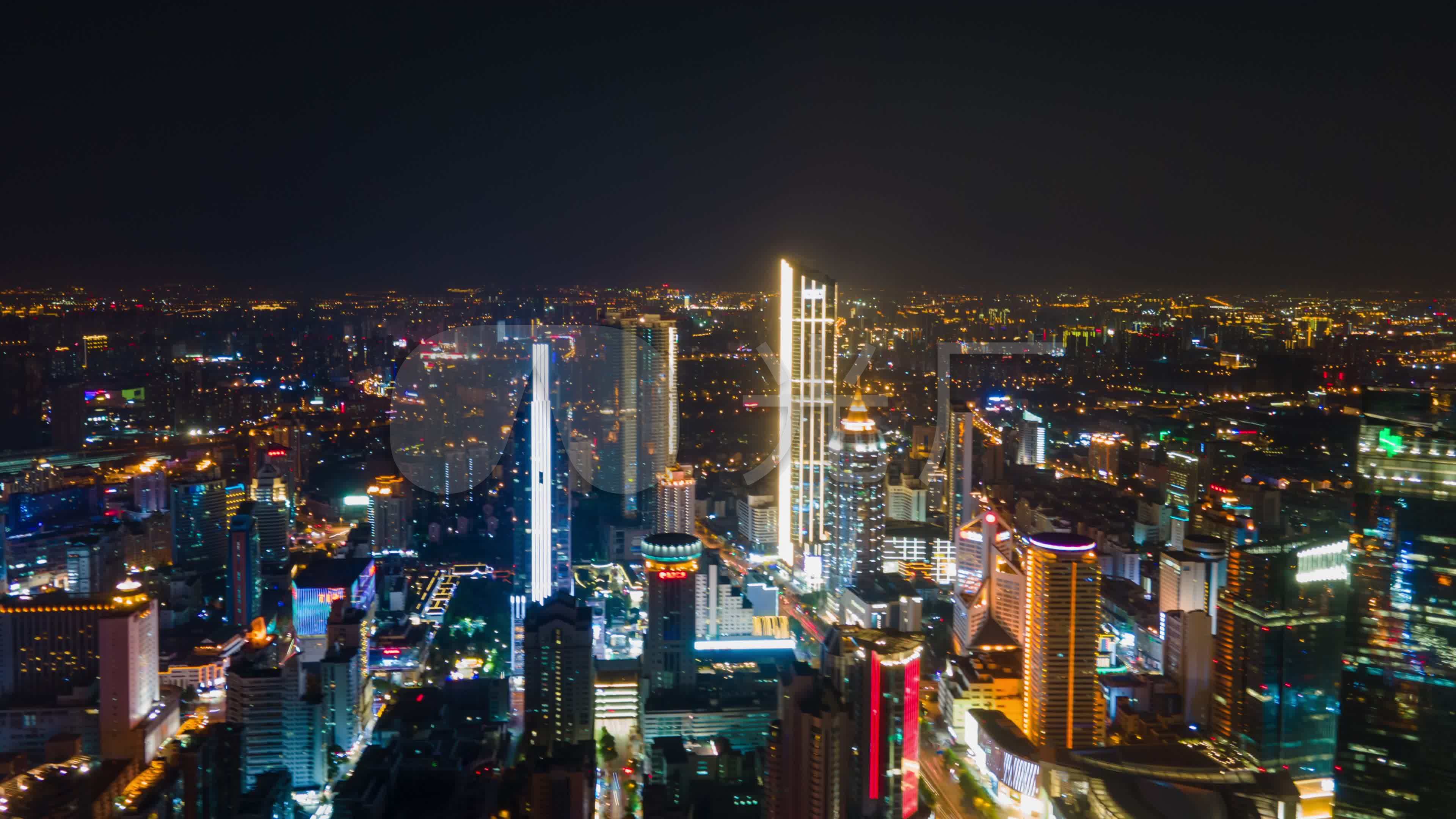 无锡三阳广场4k航拍延时夜景