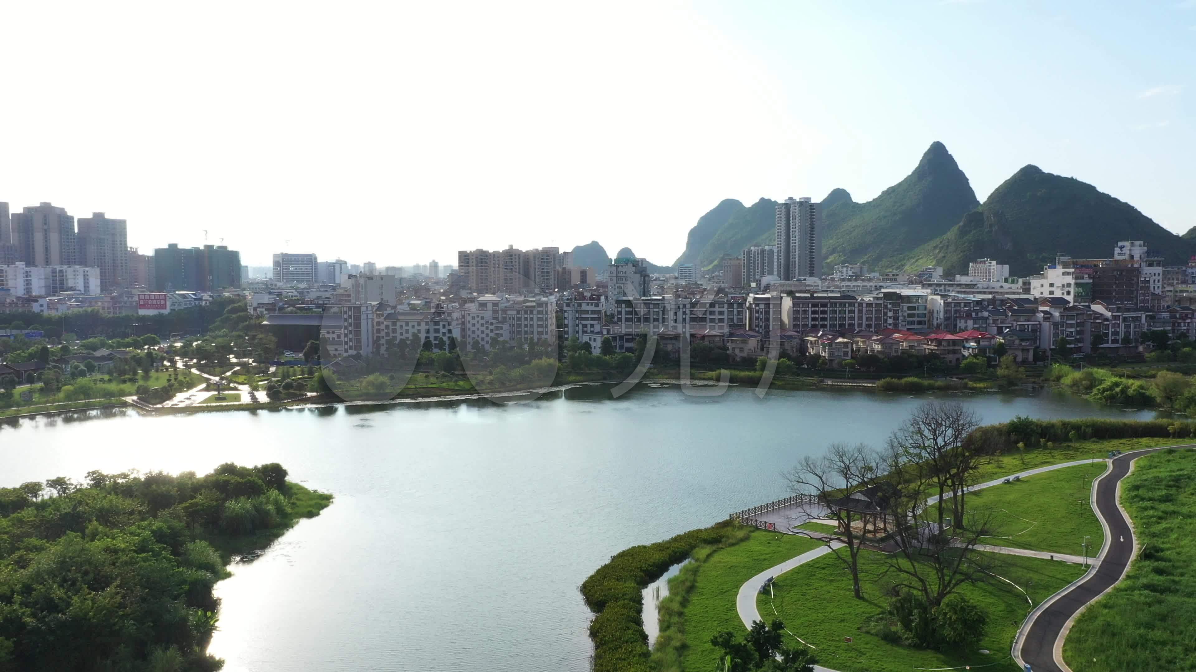贺州爱莲湖将军山_3840x2160_高清视频素材下载(编号