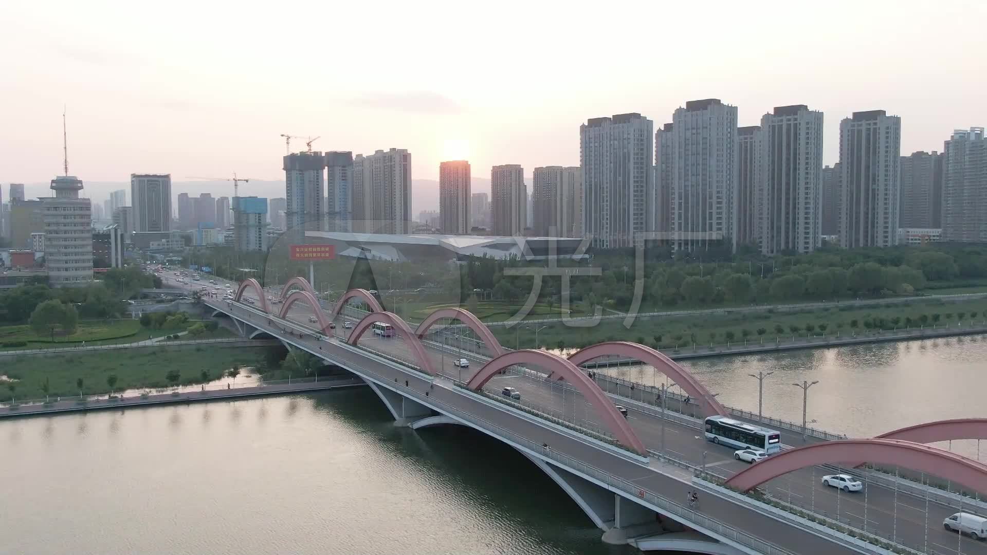 漪汾桥太原城市汾河太原标志建筑