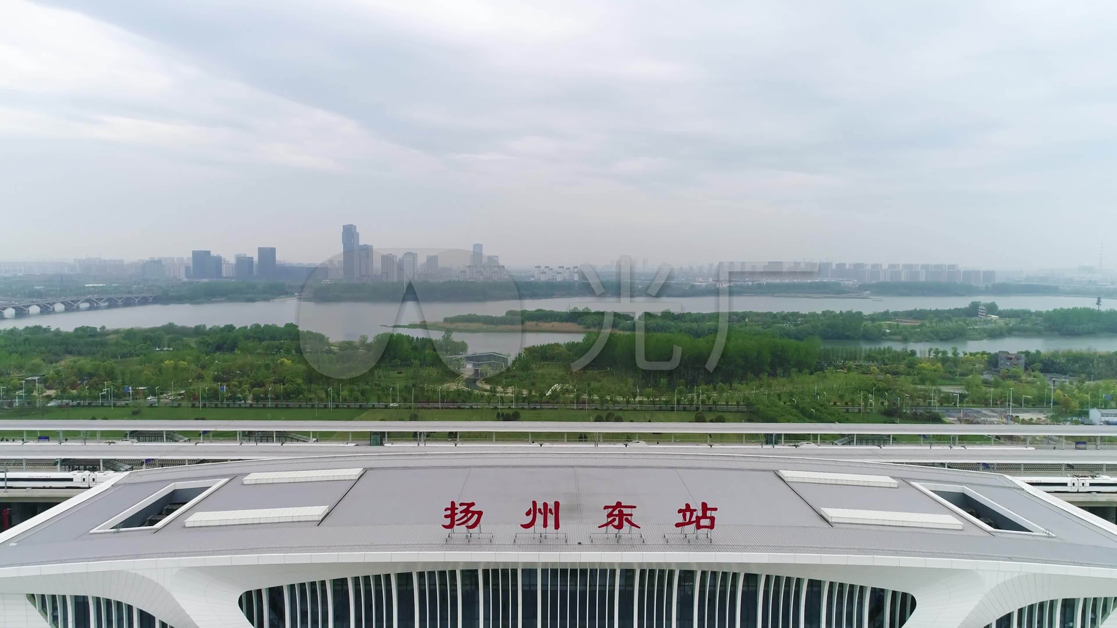 扬州东站高铁站航拍_3840x2160_高清视频素材下载(:)