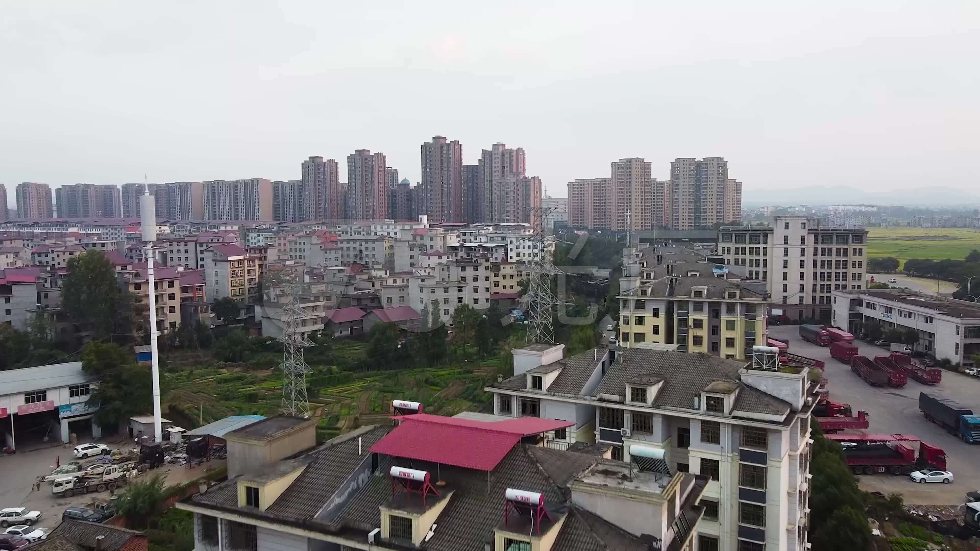 航拍江西吉安永丰县恩江镇县城城西
