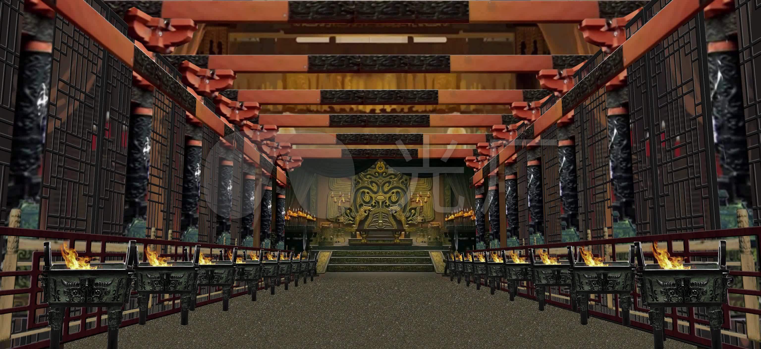 宫殿 秦朝 火焰 场景 横梁