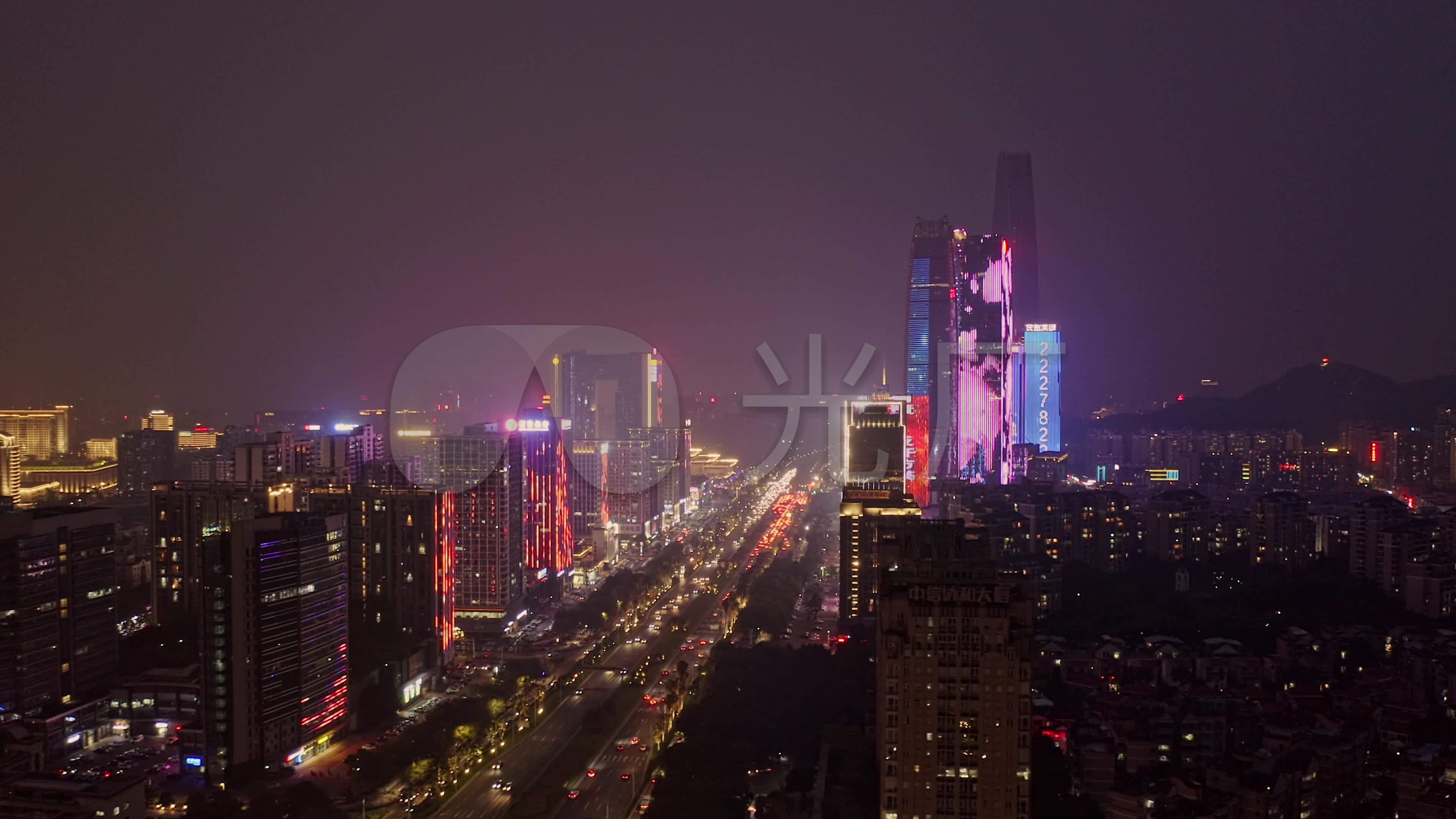 东莞夜景航拍cbd侧环绕_3840x2160_高清视频素材下载(编号:5709580)