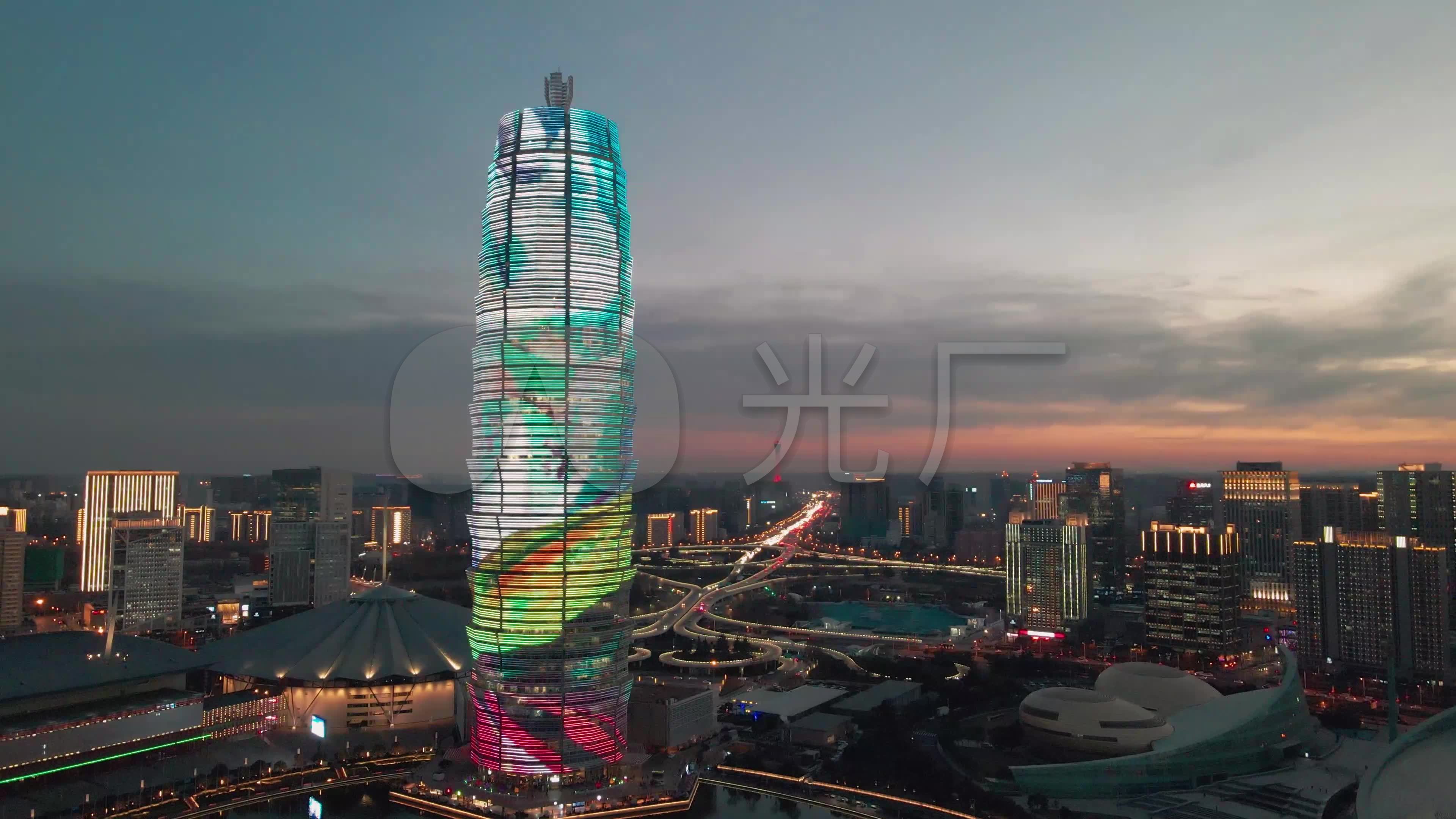 郑州cbd夜景4k30帧dlog调色_3840x2160_高清视频素材