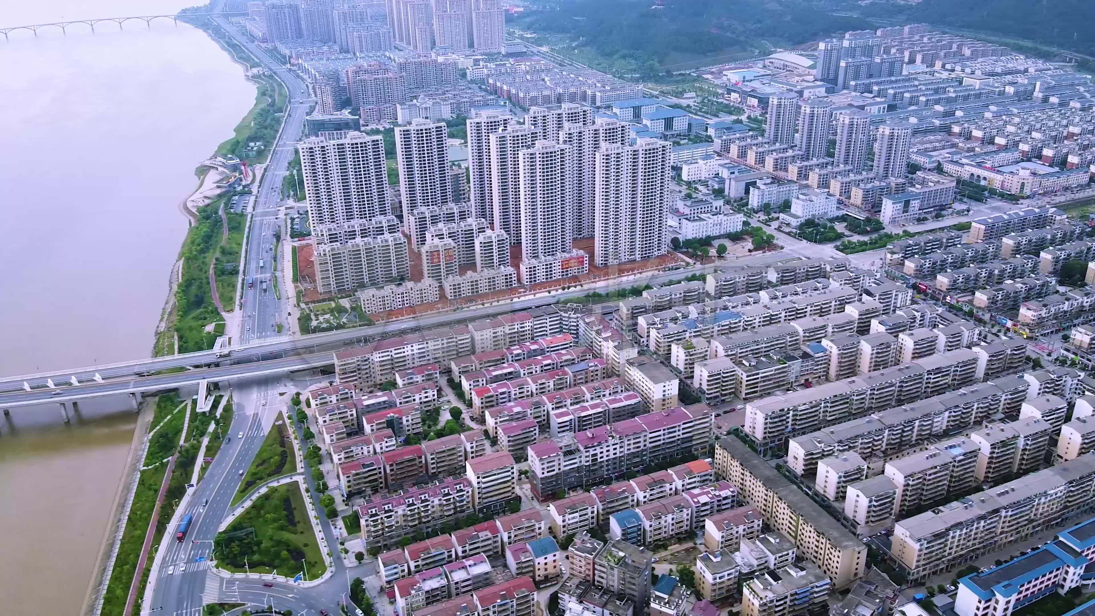 航拍江西吉安吉水东山中央首府建筑群