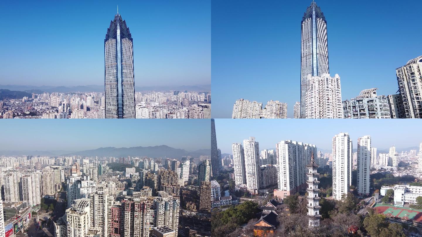 16组浙江温州地标建筑航拍视频素材