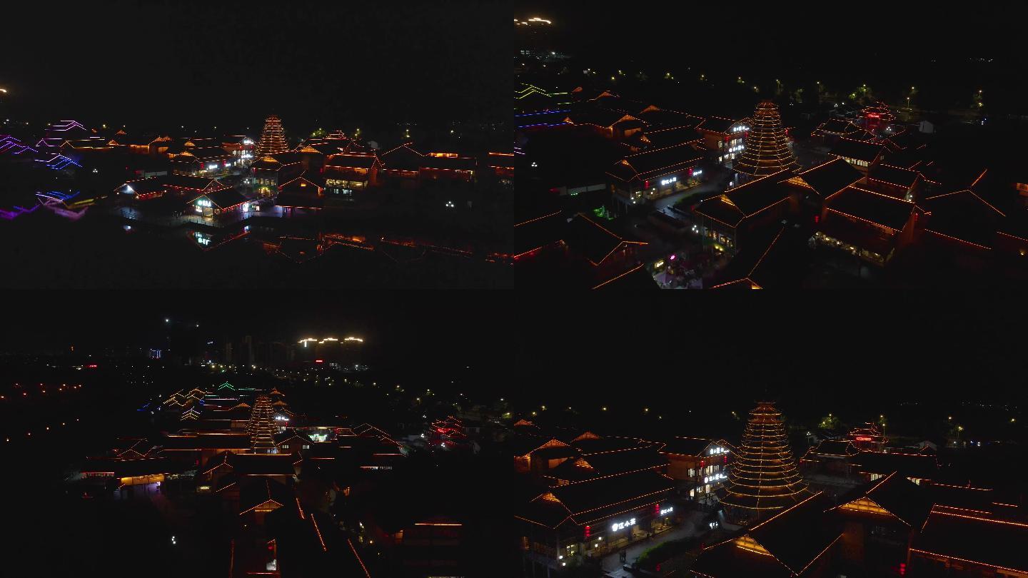 南宁相思小镇夜景航拍