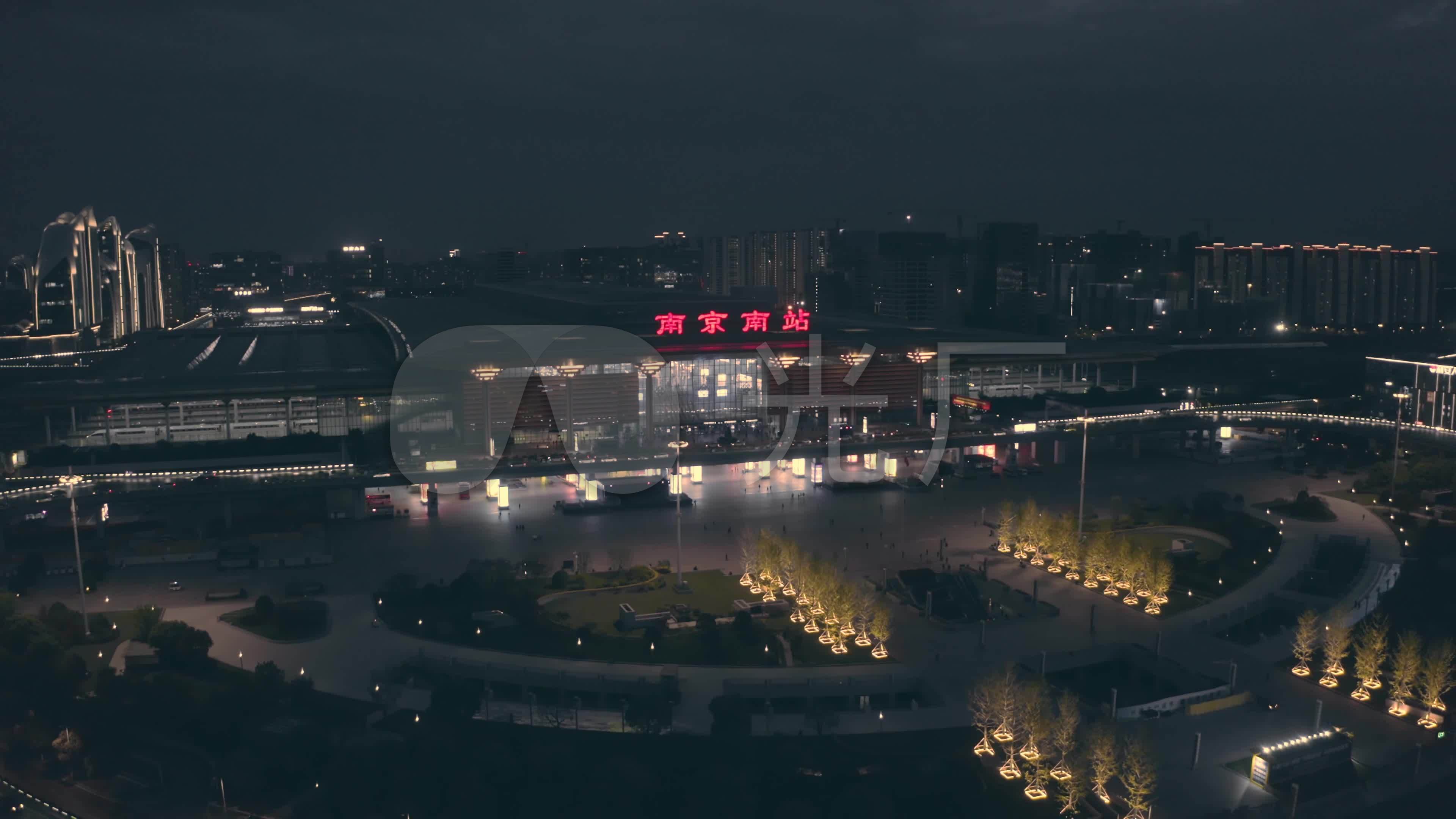 南京南站夜景_3840x2160_高清视频素材下载(编号:)