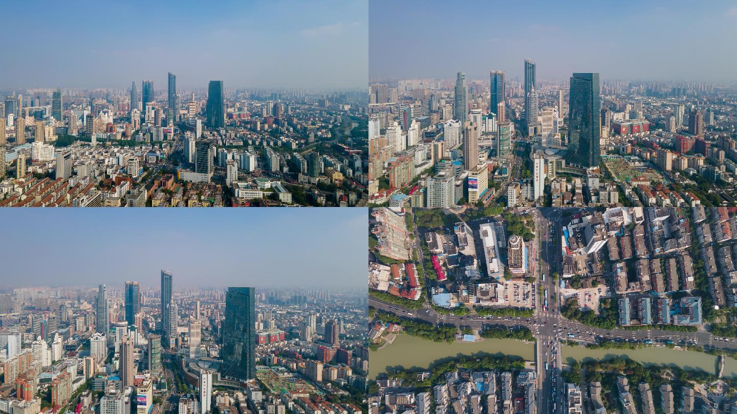 无锡市区全景4k航拍延时