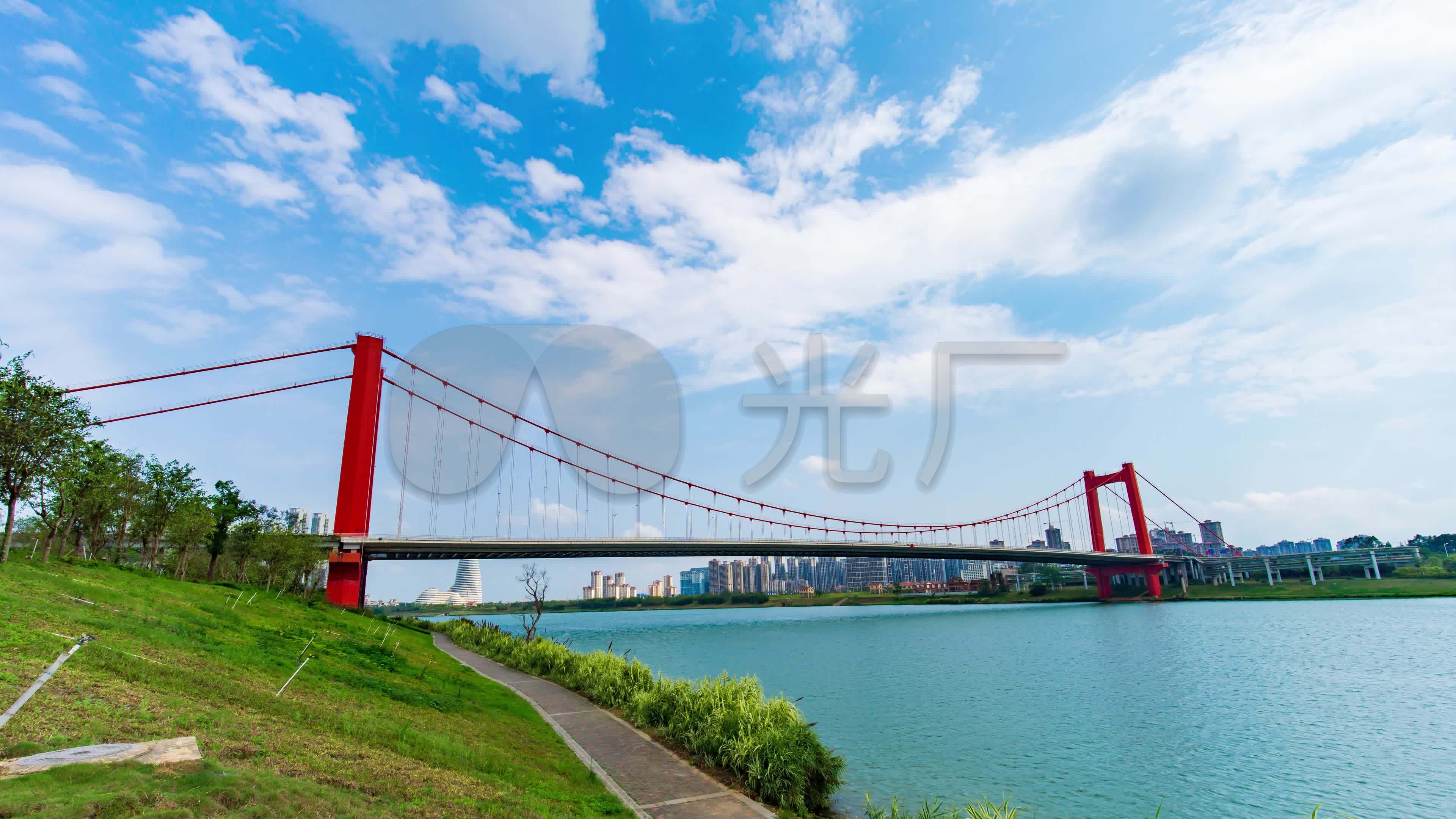 南宁邕江良庆大桥_3840x2160_高清视频素材下载(编号