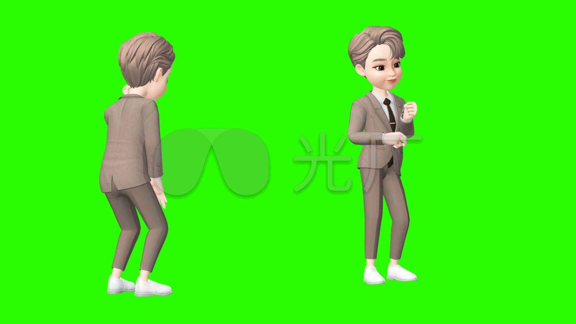 卡通人物绿幕人物绿幕素材