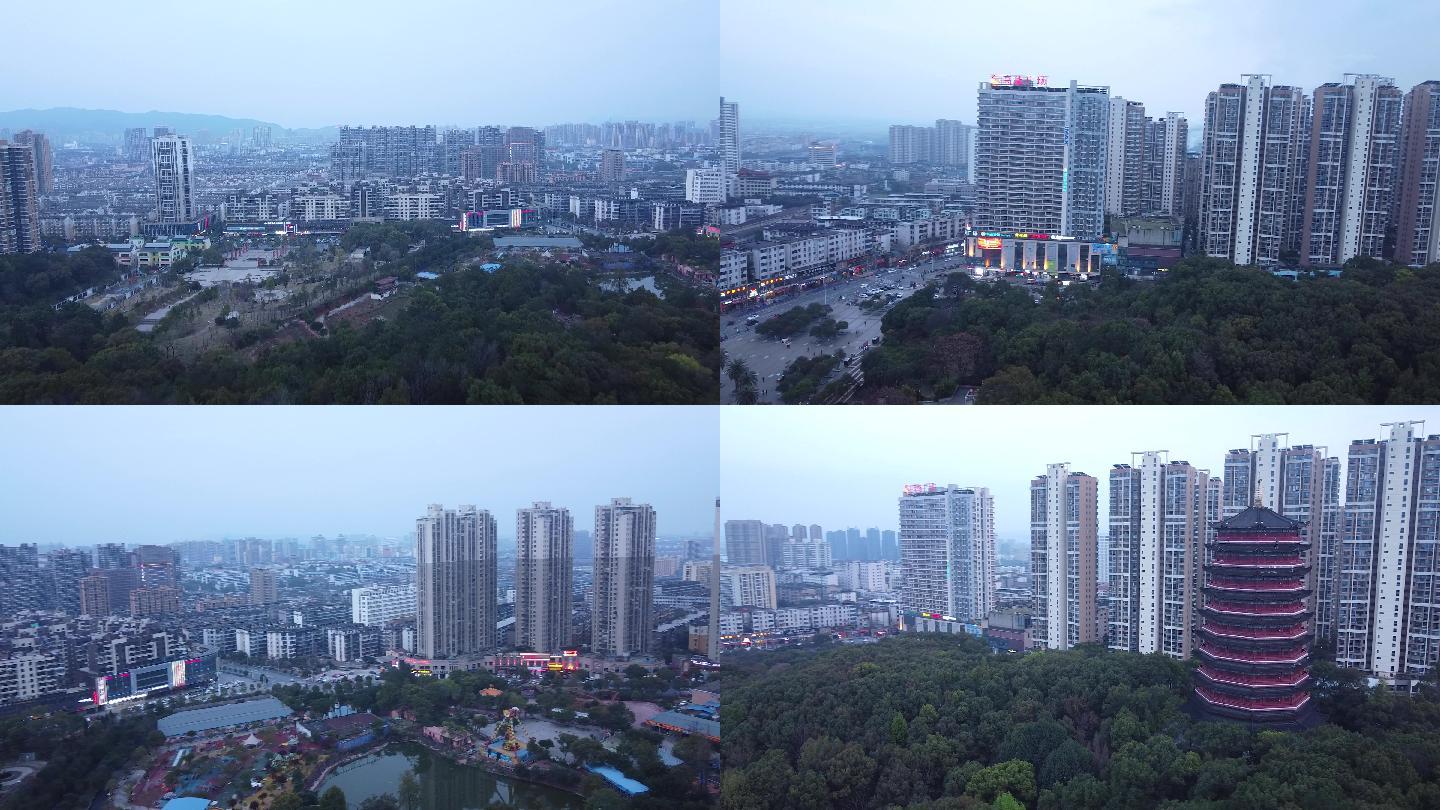 6组新余地标航拍素材江西省新余市