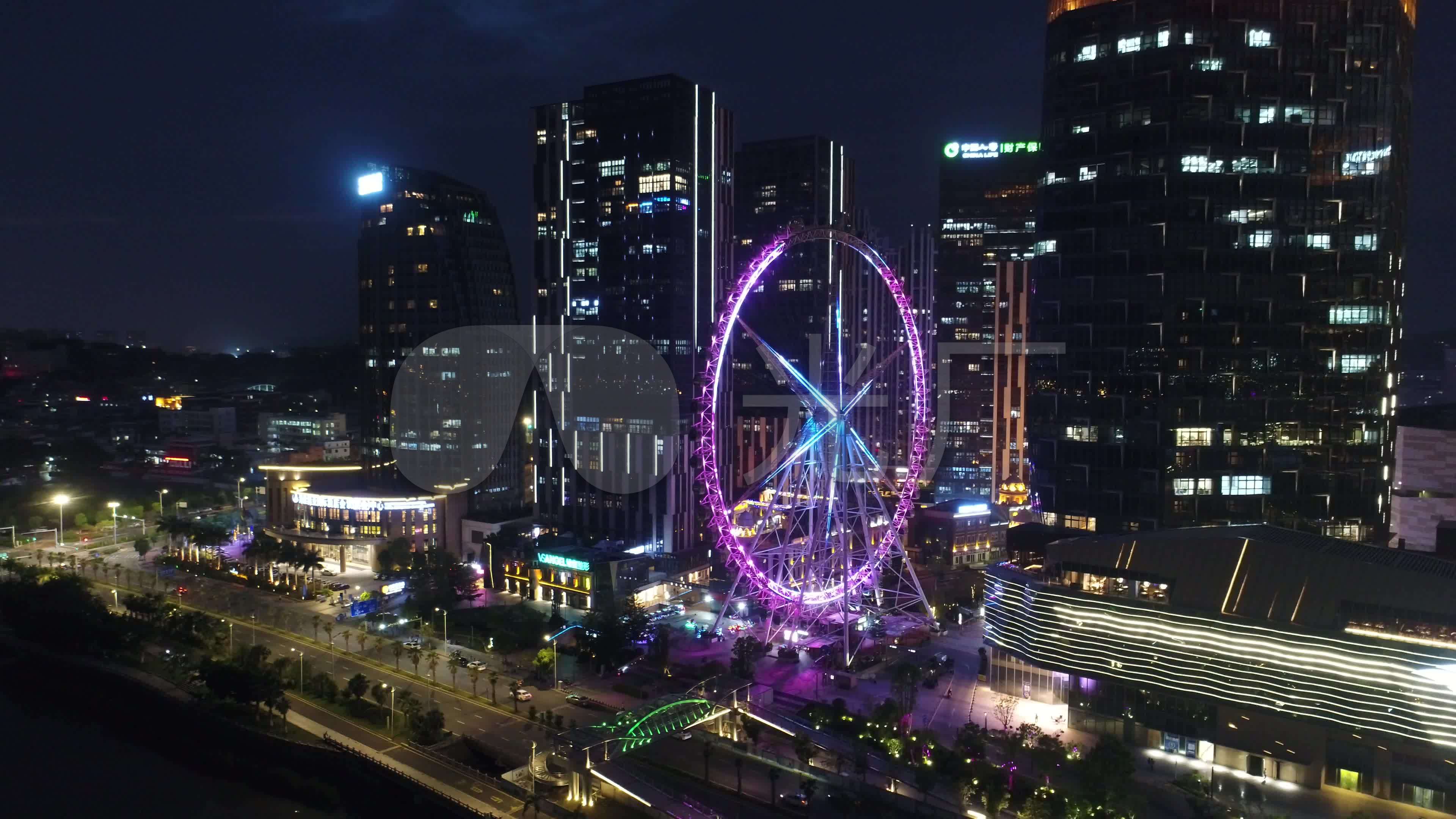 泉州东海泰禾夜景航拍4k_3840x2160_高清视频素材下载(编号:5730804)
