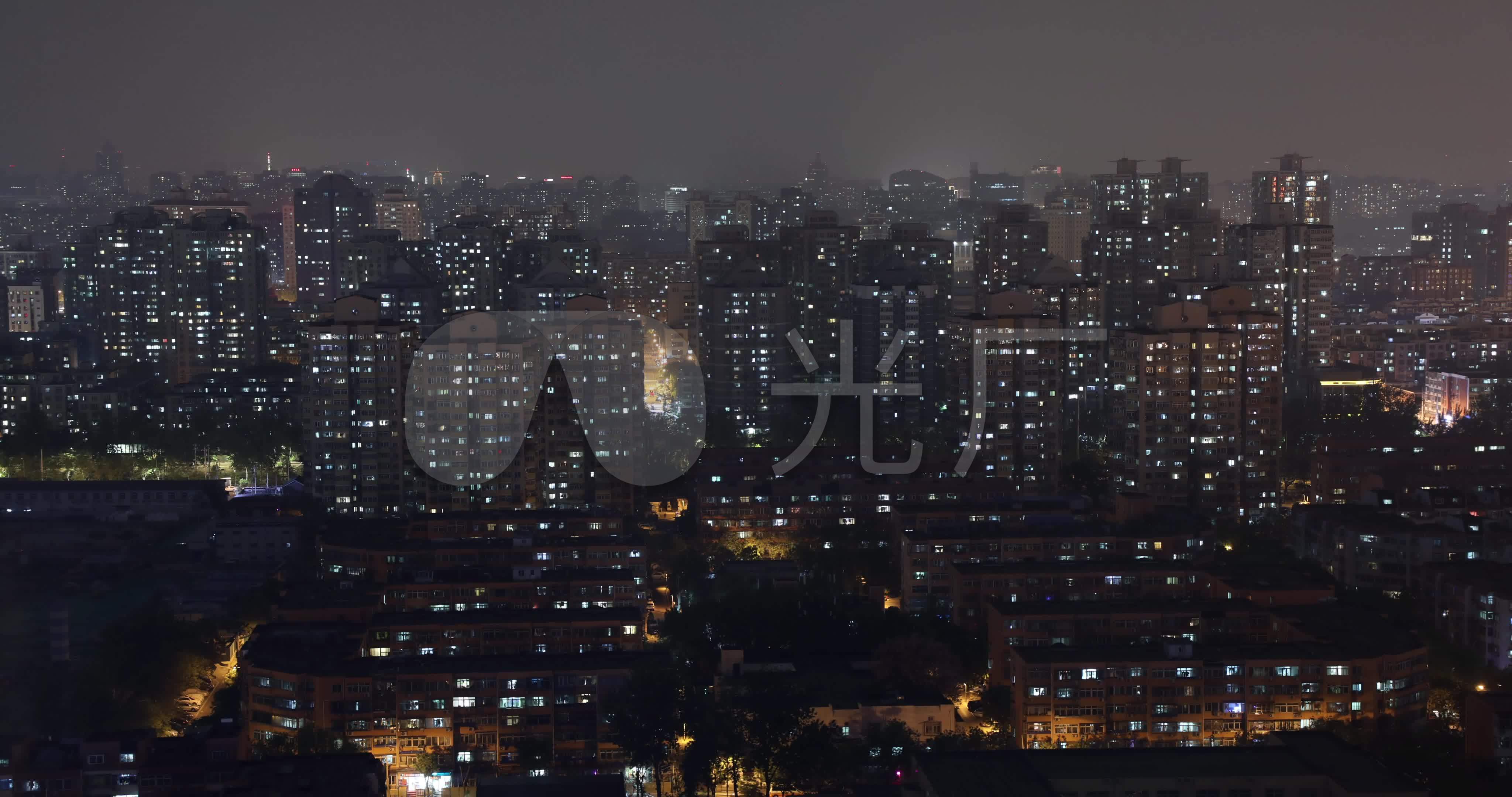 俯拍北京万家灯火夜晚窗外繁华城市夜景_4096x2160