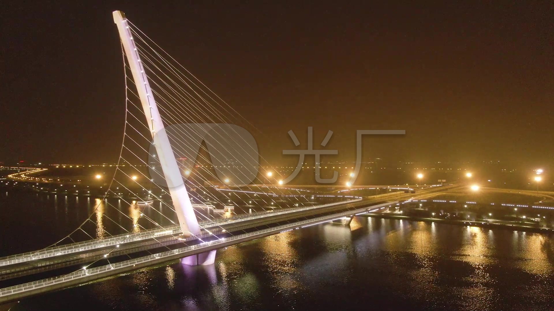 太原汾河夜景汾河夜景延时通达桥迎_1920x1080_高清视频素材下载(编号