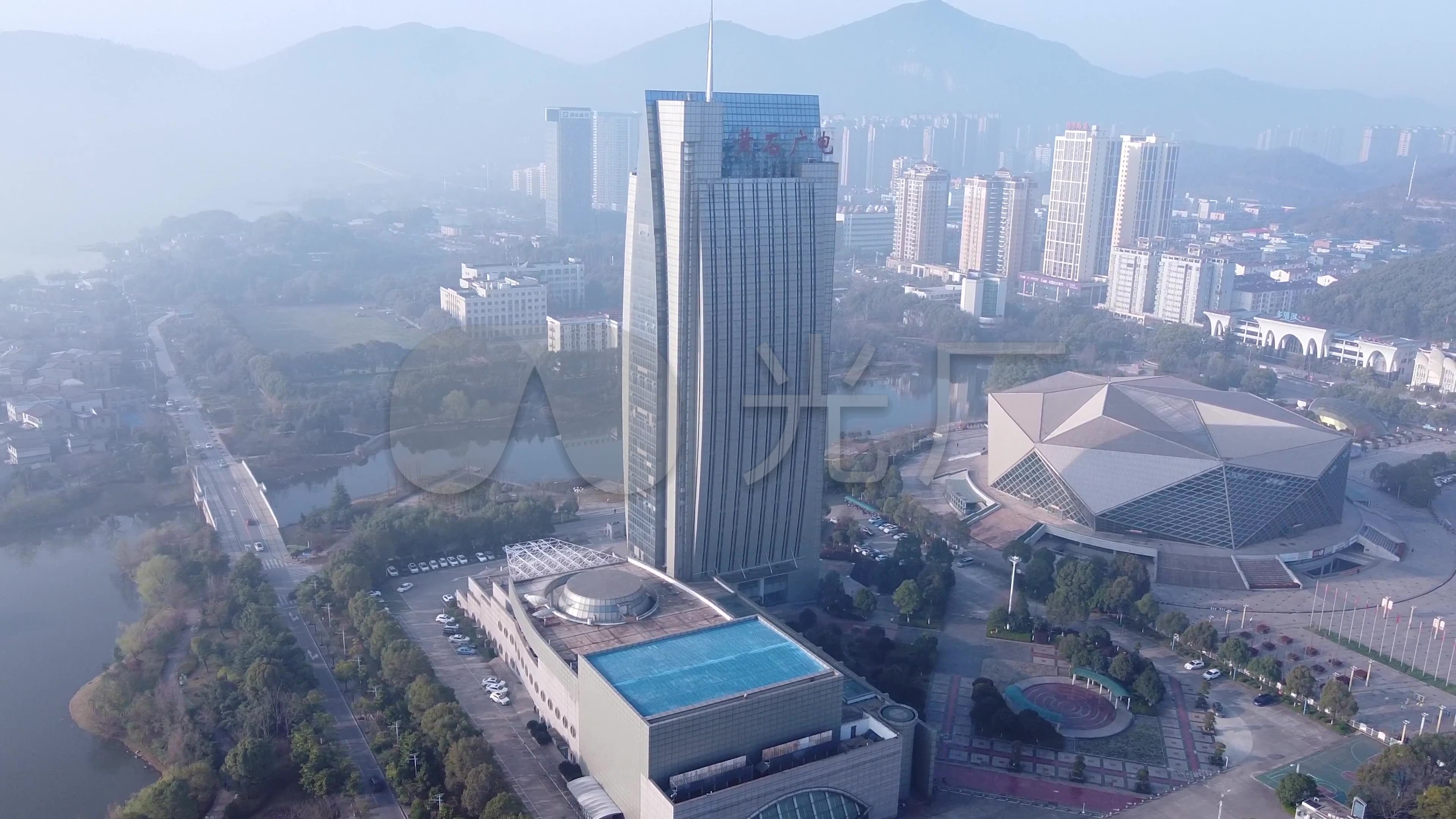 6组黄石地标航拍素材湖南省黄石市