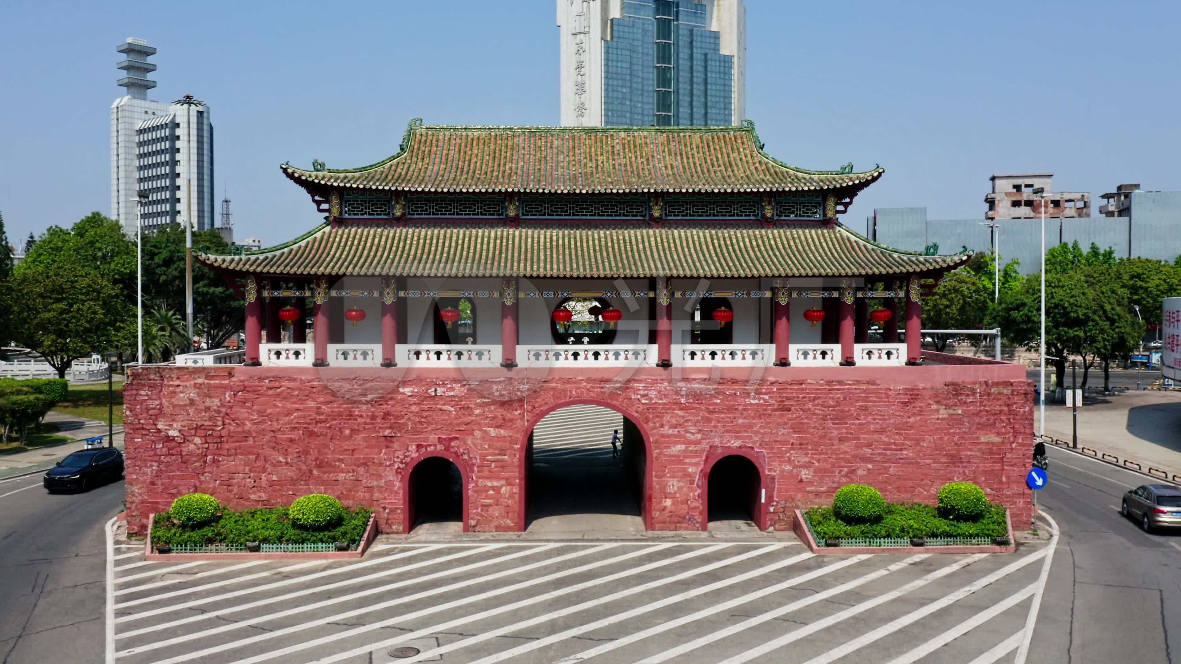 4k东莞迎恩门城楼航拍合集_3840x2160_高清视频素材