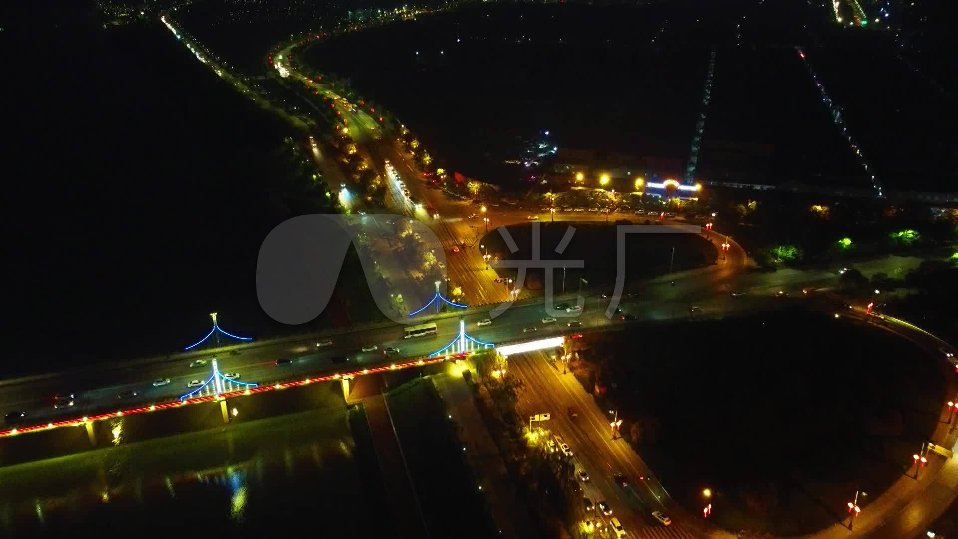 航拍中国 视点咸阳 咸阳三号桥 咸阳夜景