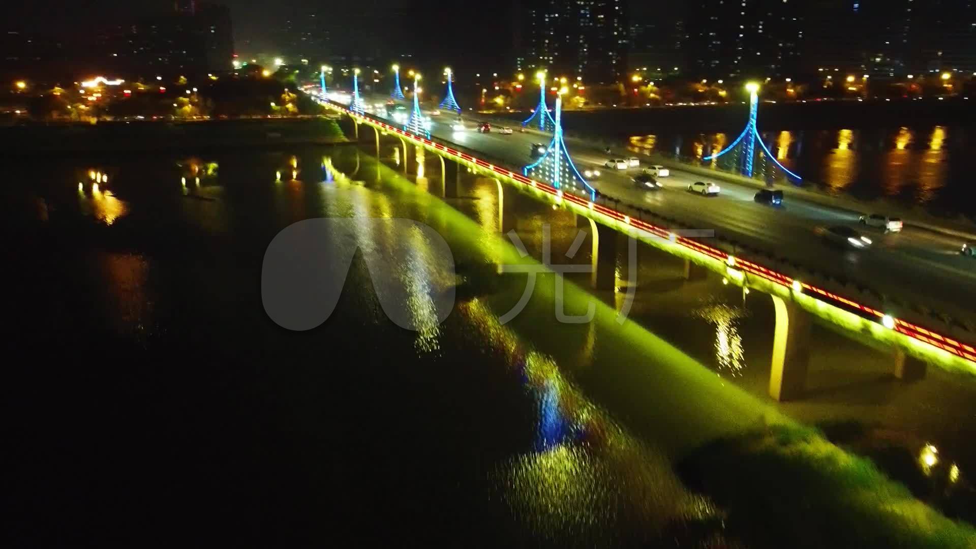 019咸阳三号桥全方位夜景航拍_1920x1080_高清视频(:)