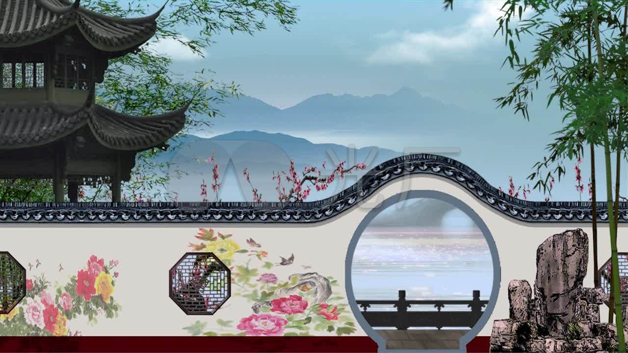 戏曲动态花园_1280x720_高清视频素材下载(编号:5747653)_舞台背景_vj
