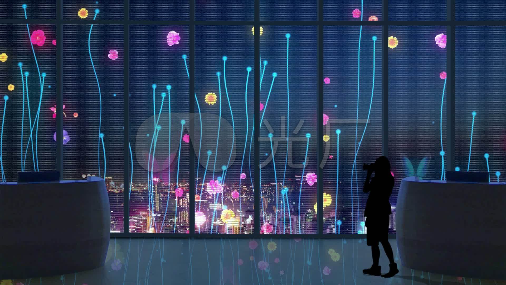 玻璃投影全息投影点阵屏_1920x1080_高清视频素材下载