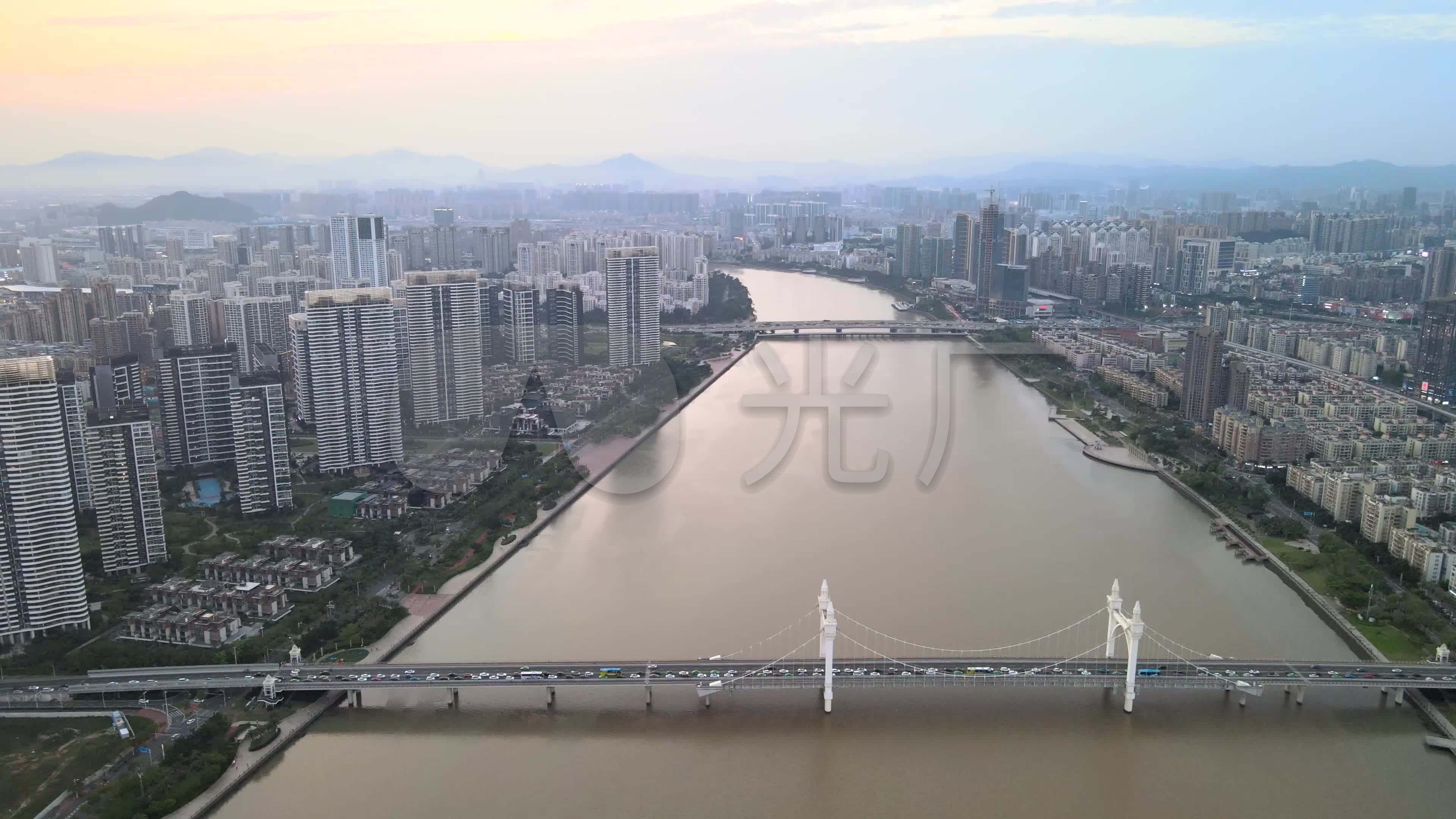 大湾区珠海前山河航拍_3840x2160_高清视频素材下载(编号:5748698)