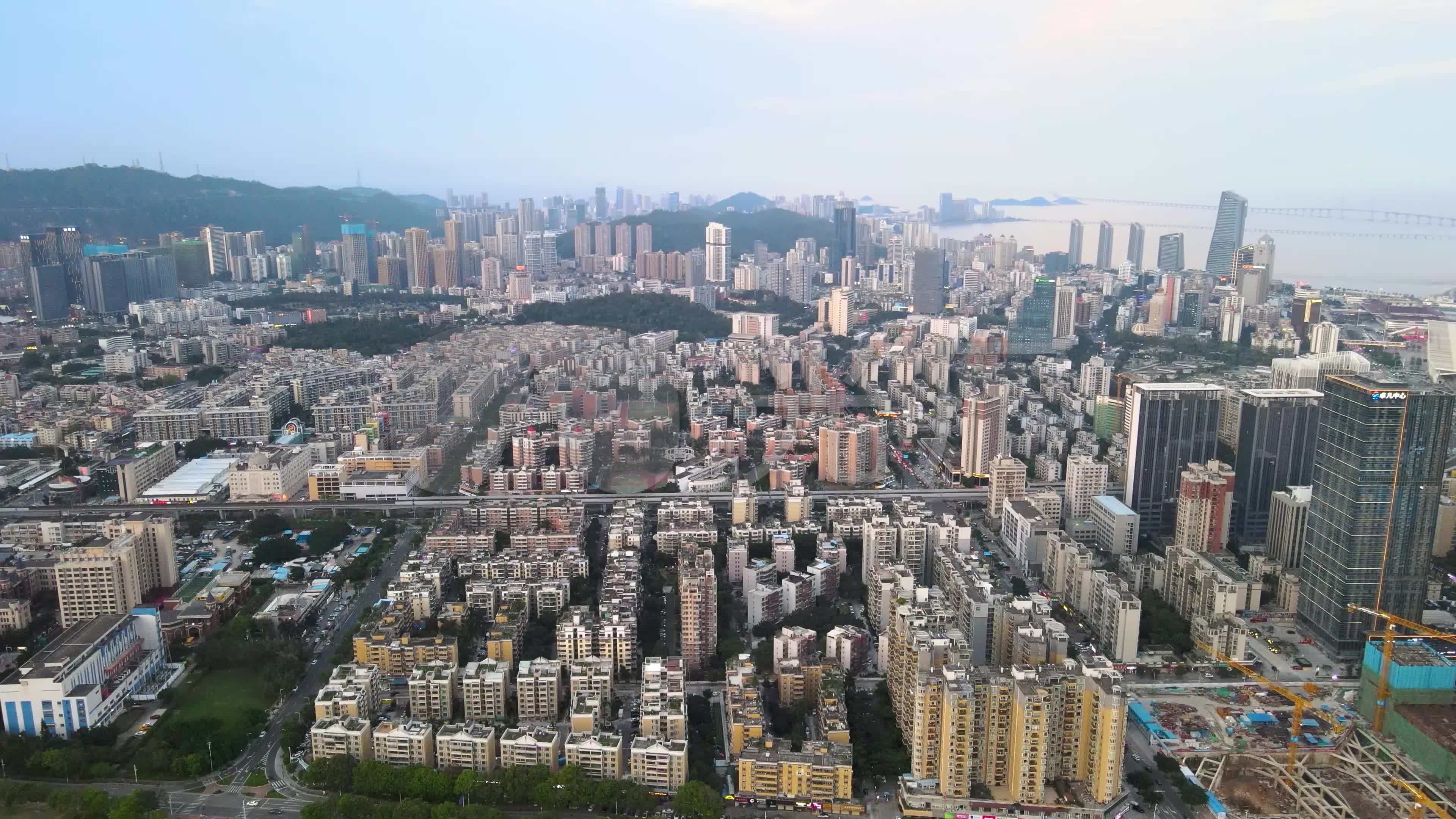 大湾区珠海前山河航拍_3840x2160_高清视频素材下载(编号:5748698)