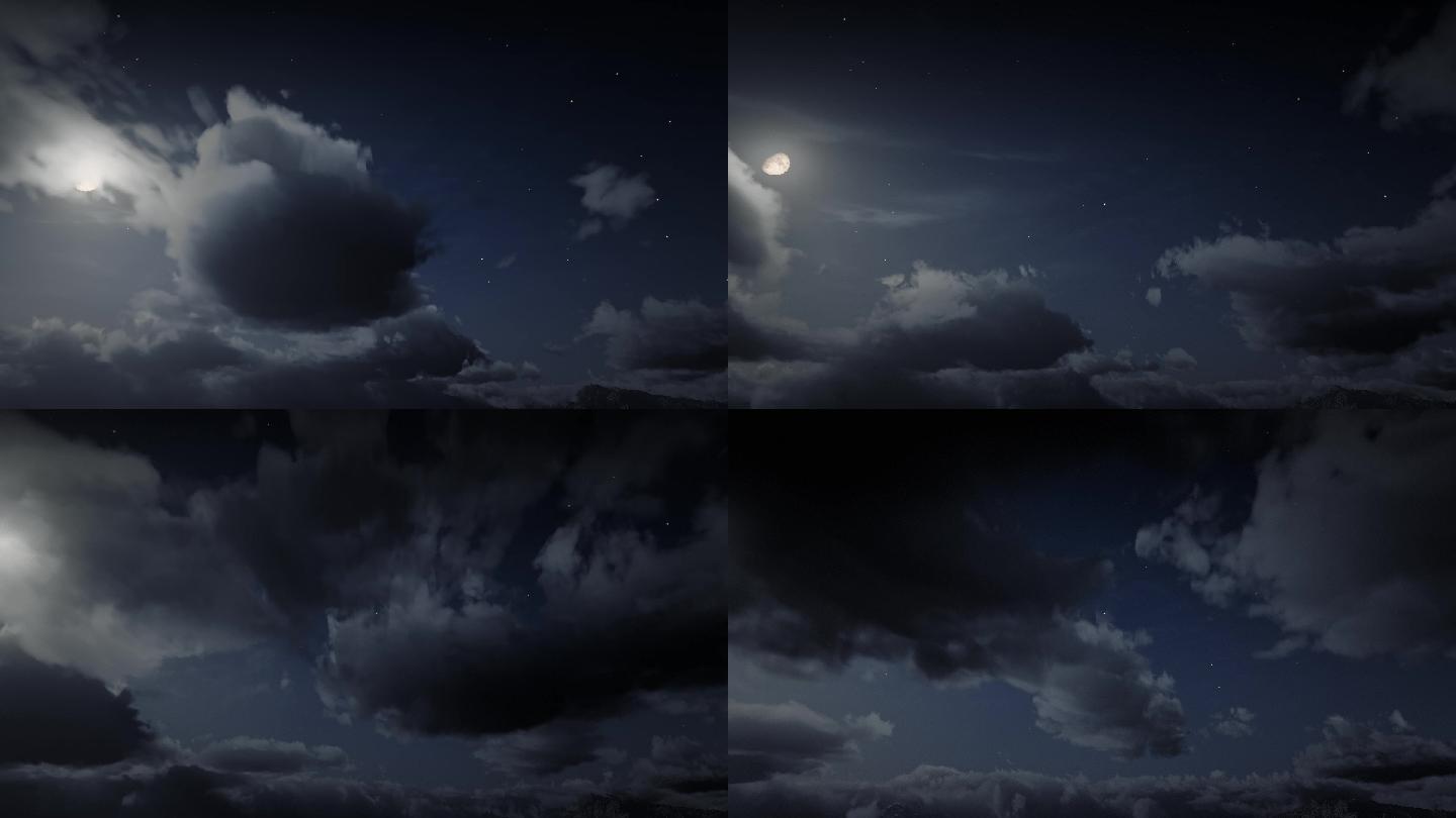 4k夜晚云层延时